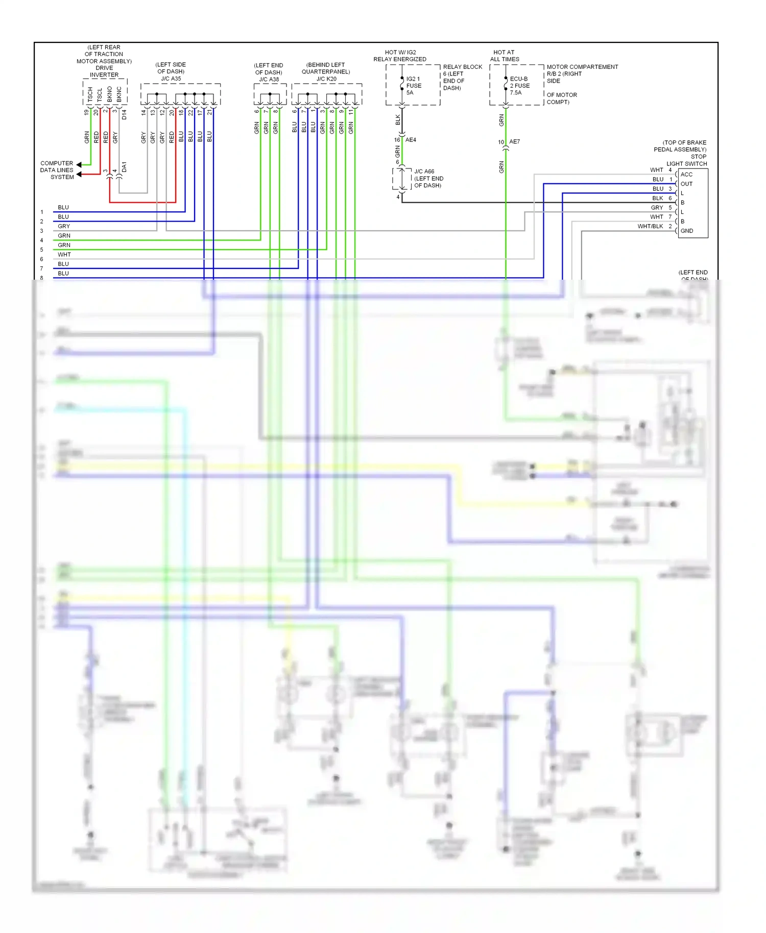Toyota RAV4 IV (2012-2015) light control switch headlamp dimmer switch assembly wiring diagram  (1 of 1)