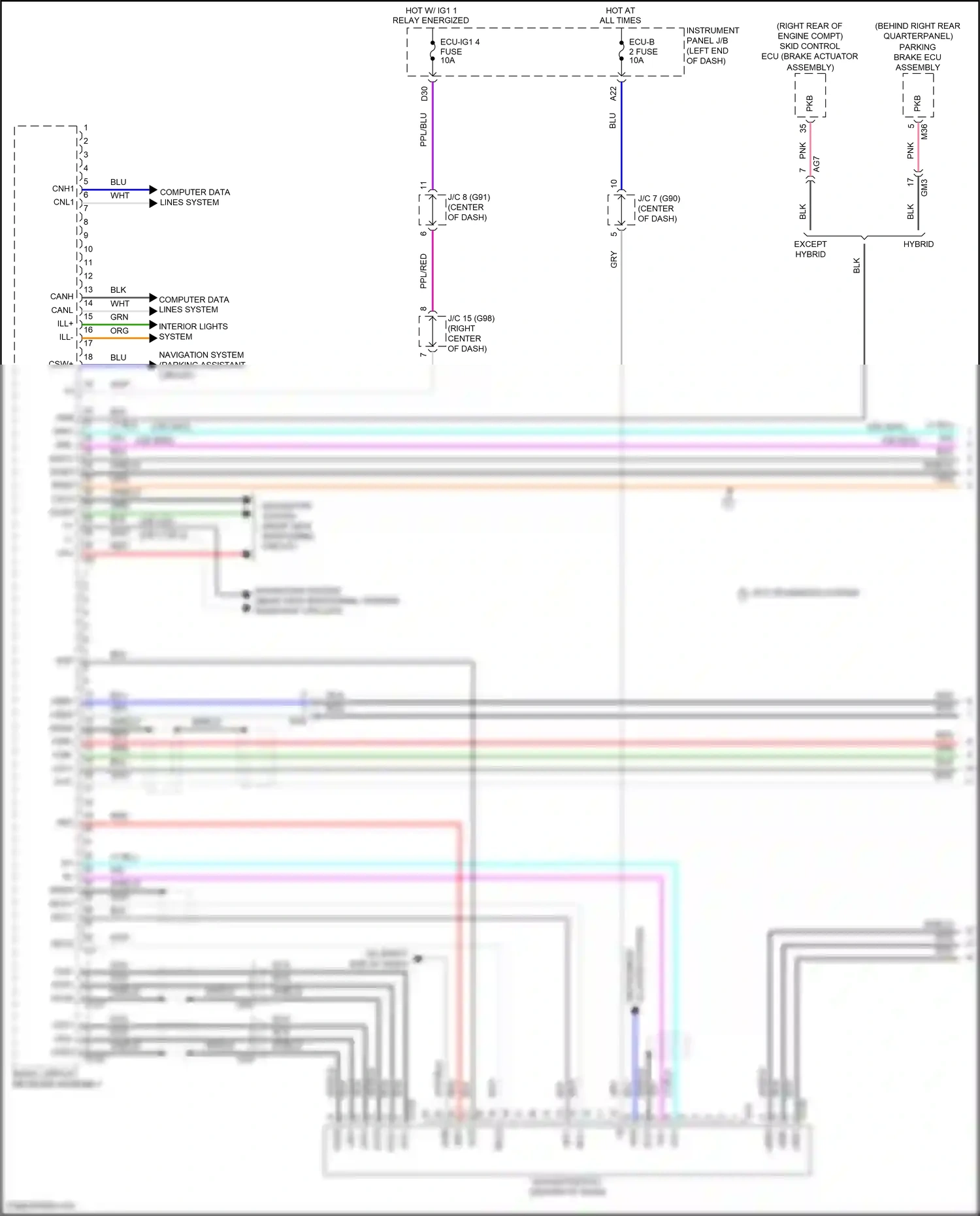 Toyota RAV4 V (2018-2024) computer data lines system wiring diagram  (26 of 121)
