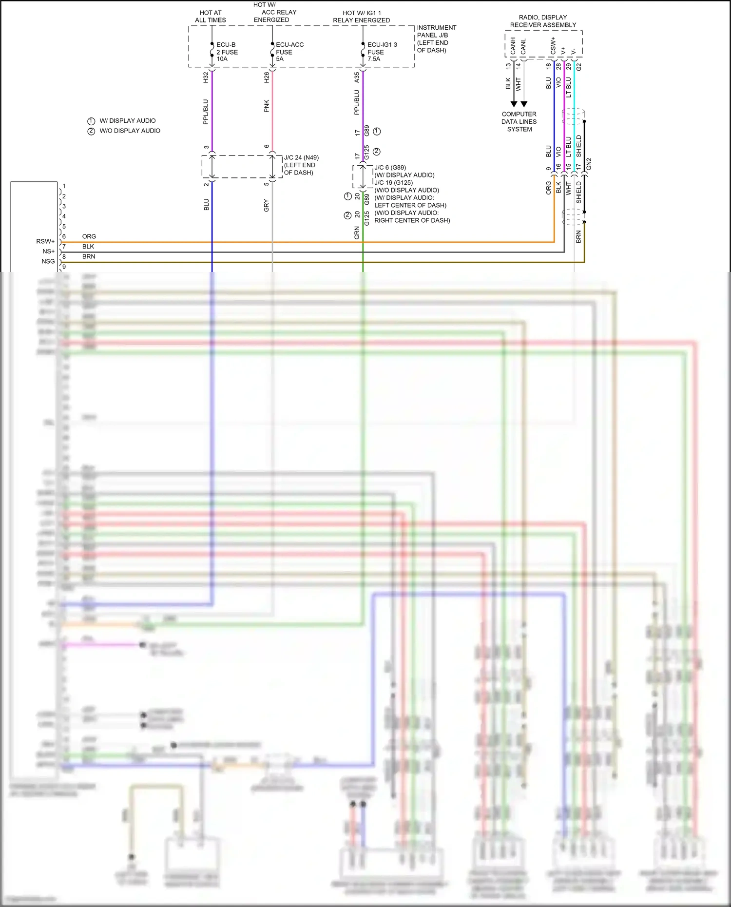 Toyota RAV4 V (2018-2024) computer data lines system wiring diagram  (17 of 121)