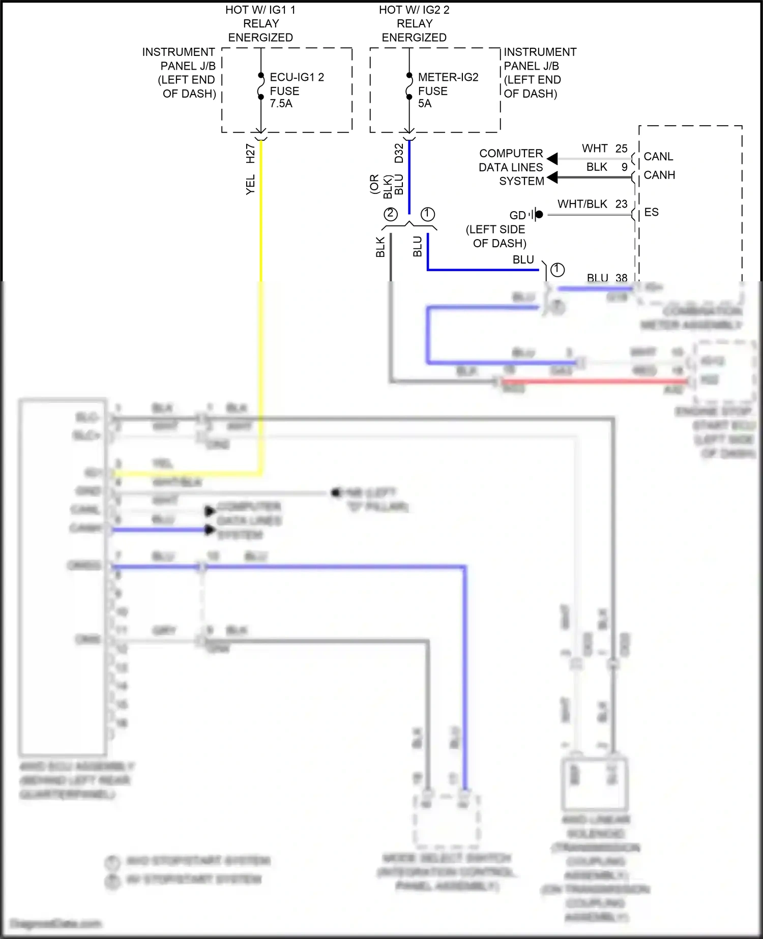 Toyota RAV4 V (2018-2024) computer data lines system wiring diagram  (43 of 121)