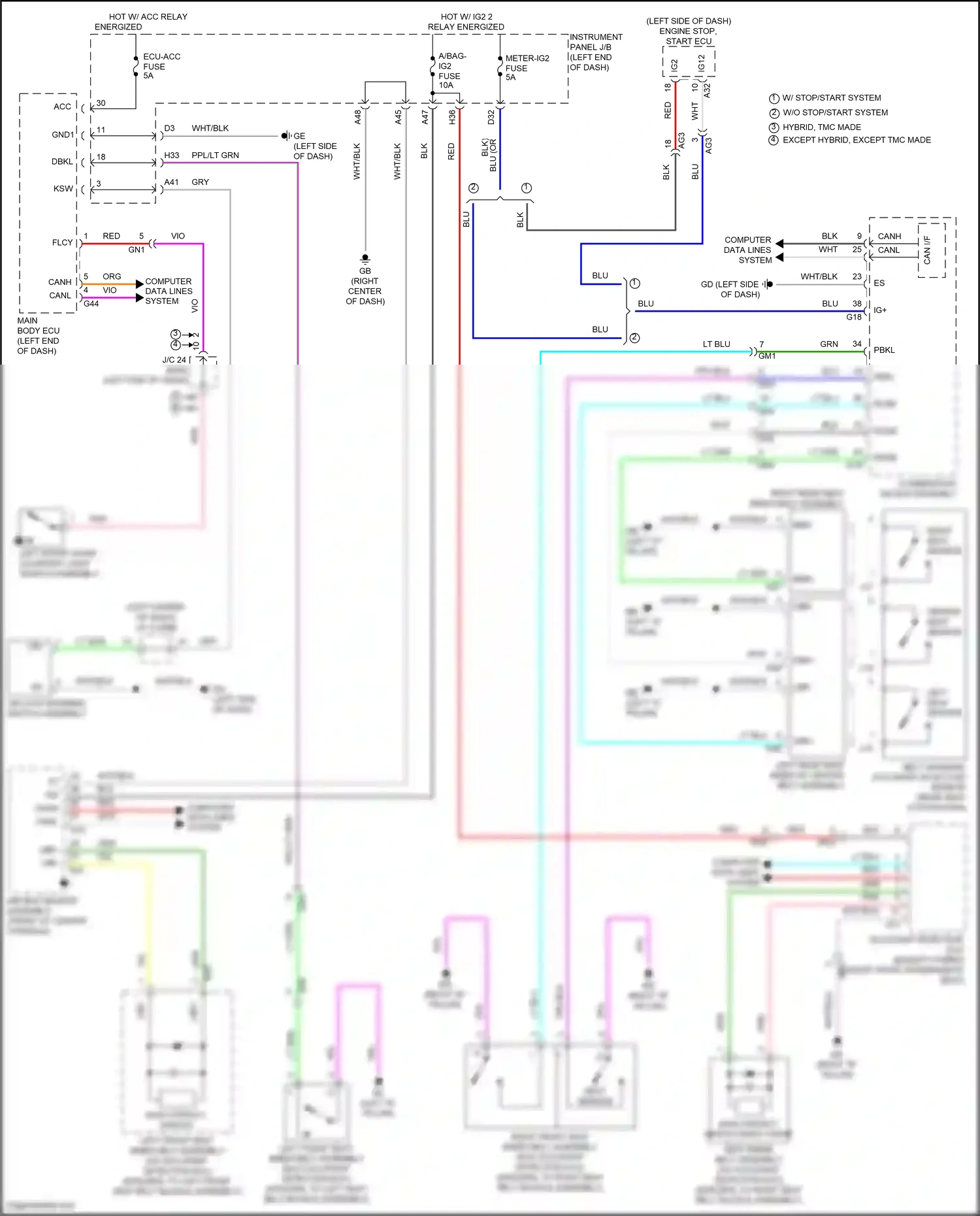 Toyota RAV4 V (2018-2024) computer data lines system wiring diagram  (69 of 121)