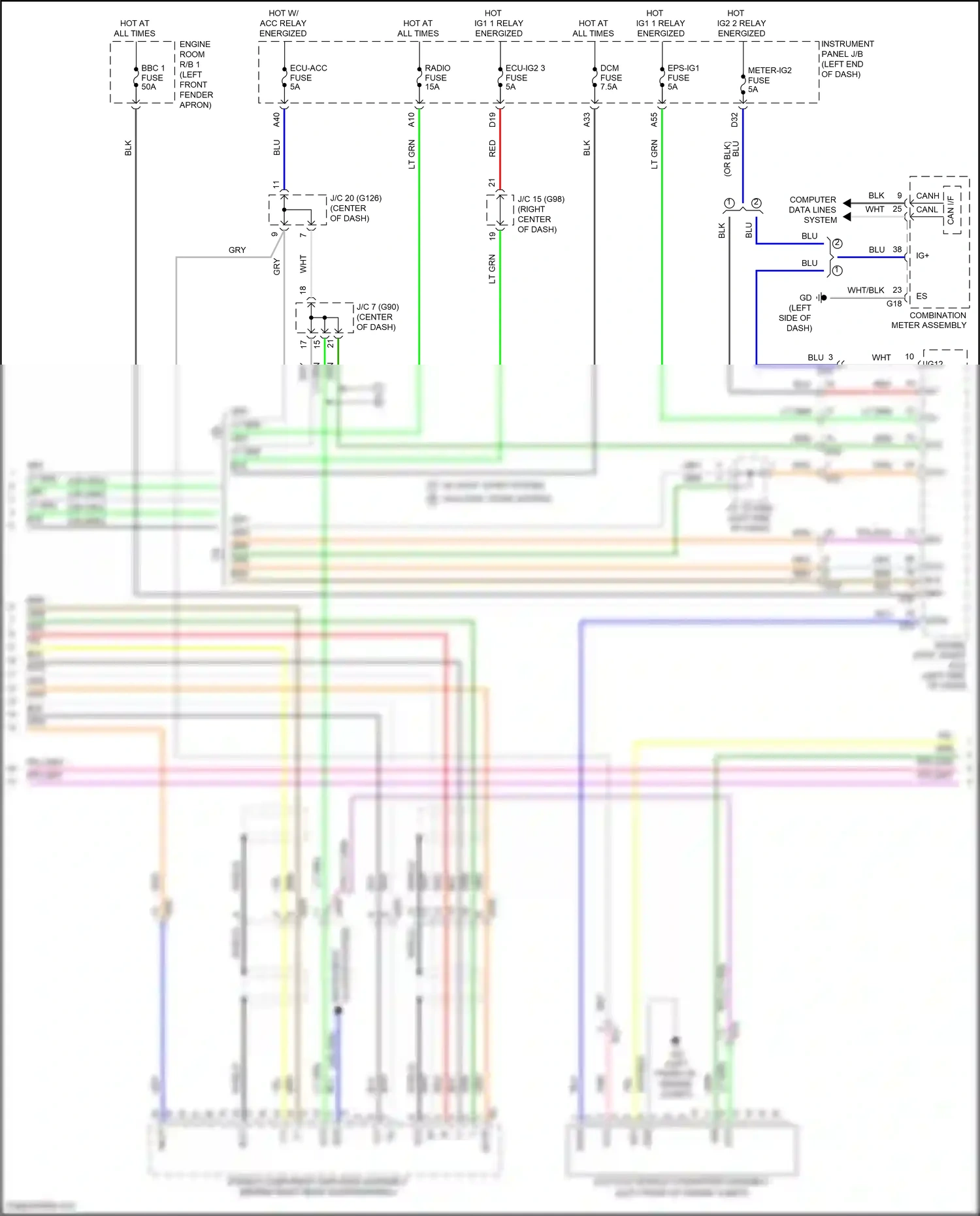 Toyota RAV4 V (2018-2024) computer data lines system wiring diagram  (27 of 121)