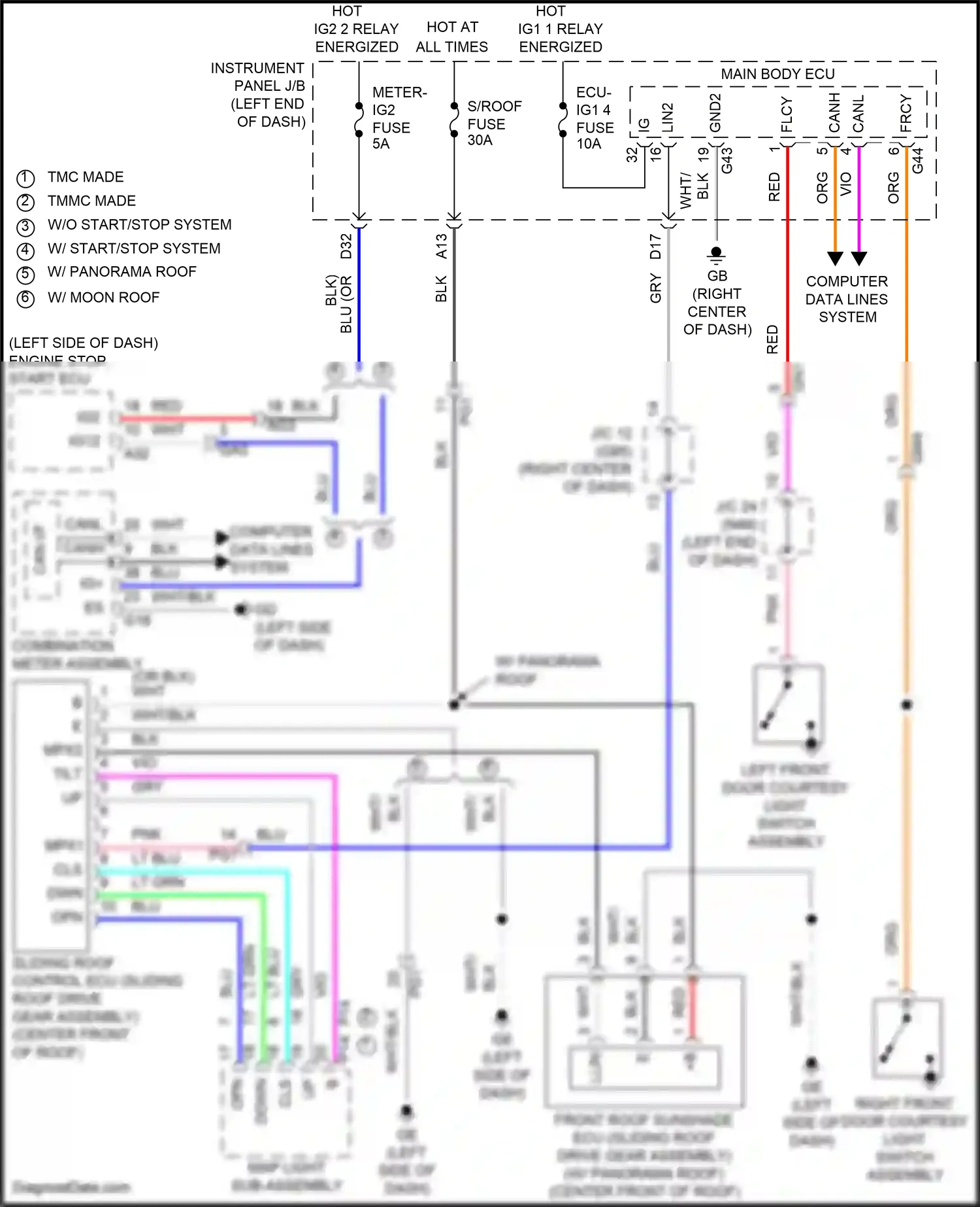 Toyota RAV4 V (2018-2024) computer data lines system wiring diagram  (77 of 121)