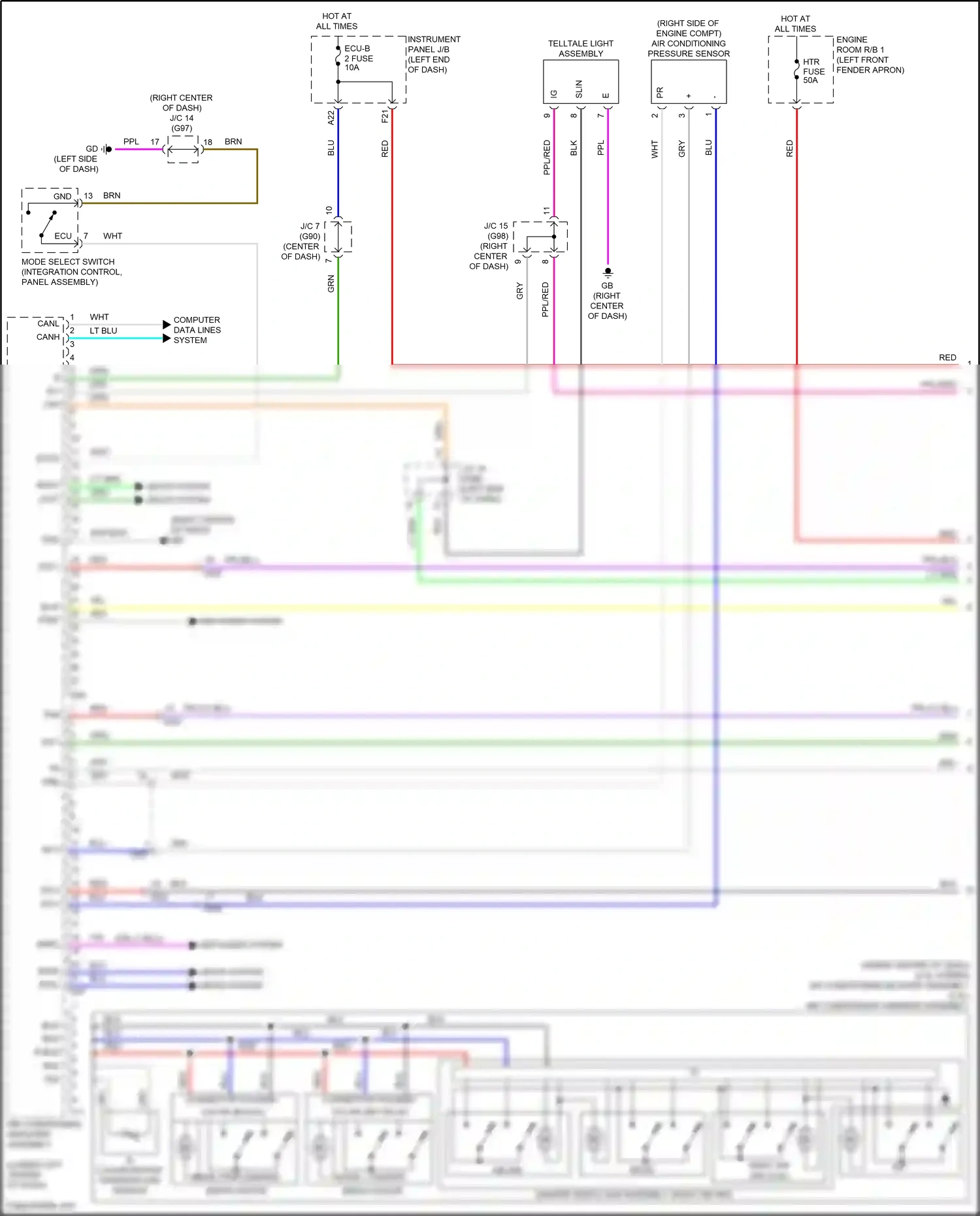 Toyota RAV4 V (2018-2024) mode select switch (integration control, panel assembly) wiring diagram  (6 of 17)