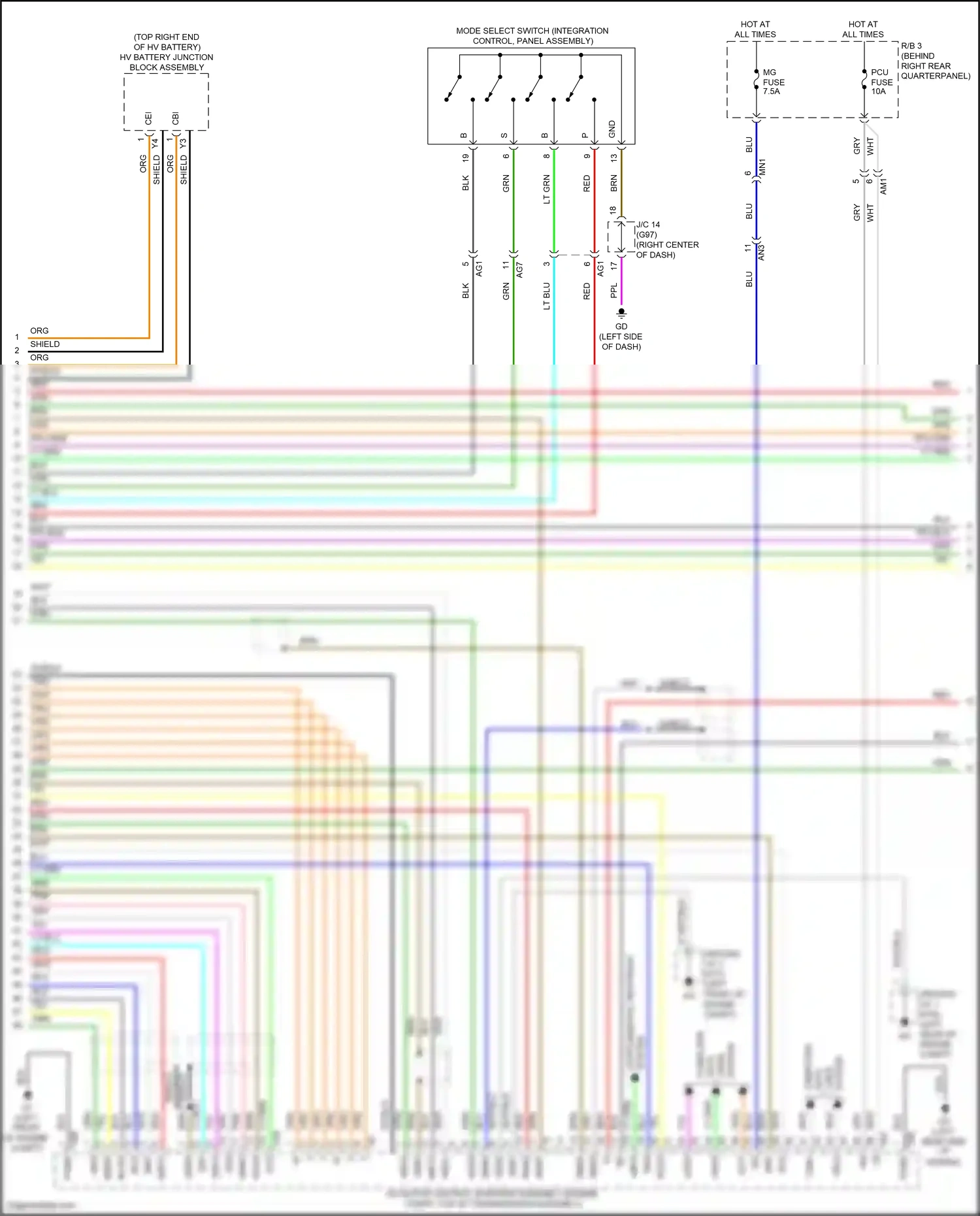 Toyota RAV4 V (2018-2024) mode select switch (integration control, panel assembly) wiring diagram  (5 of 17)