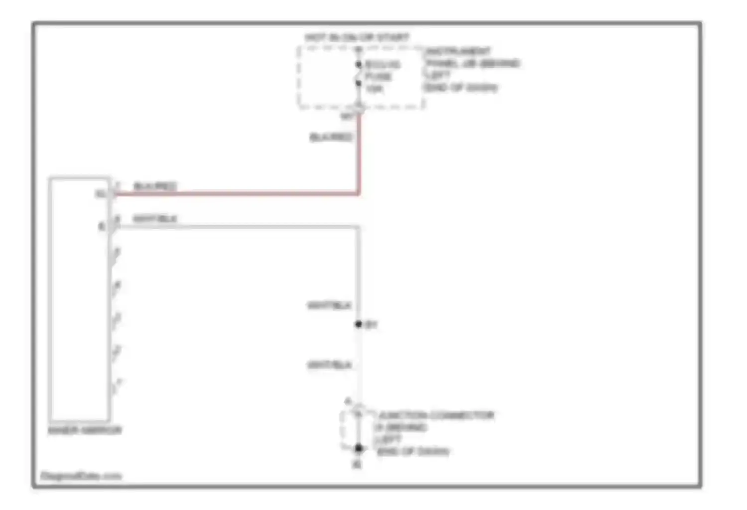 Sequoia Toyota I facelift (2004-2007): Electrochromic mirror circuit