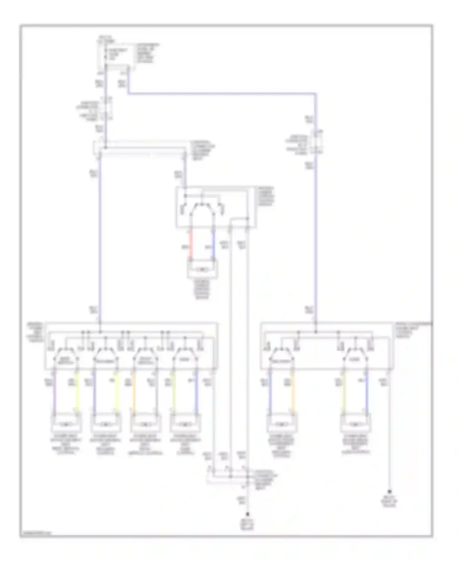 Sequoia Toyota I facelift (2004-2007): Power & lumbar seat circuit