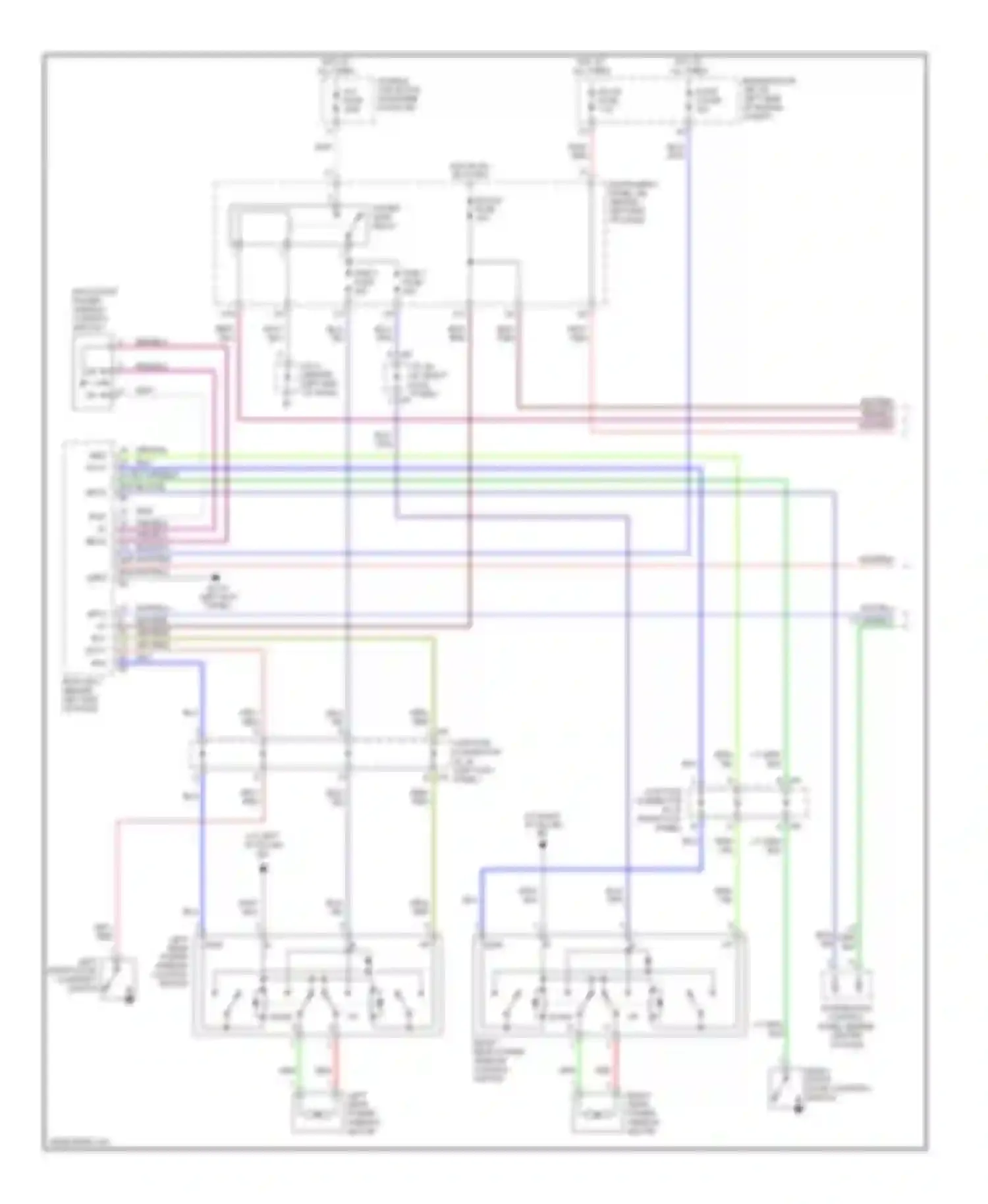 Sequoia Toyota I facelift (2004-2007): Power windows circuit (1 of 2)