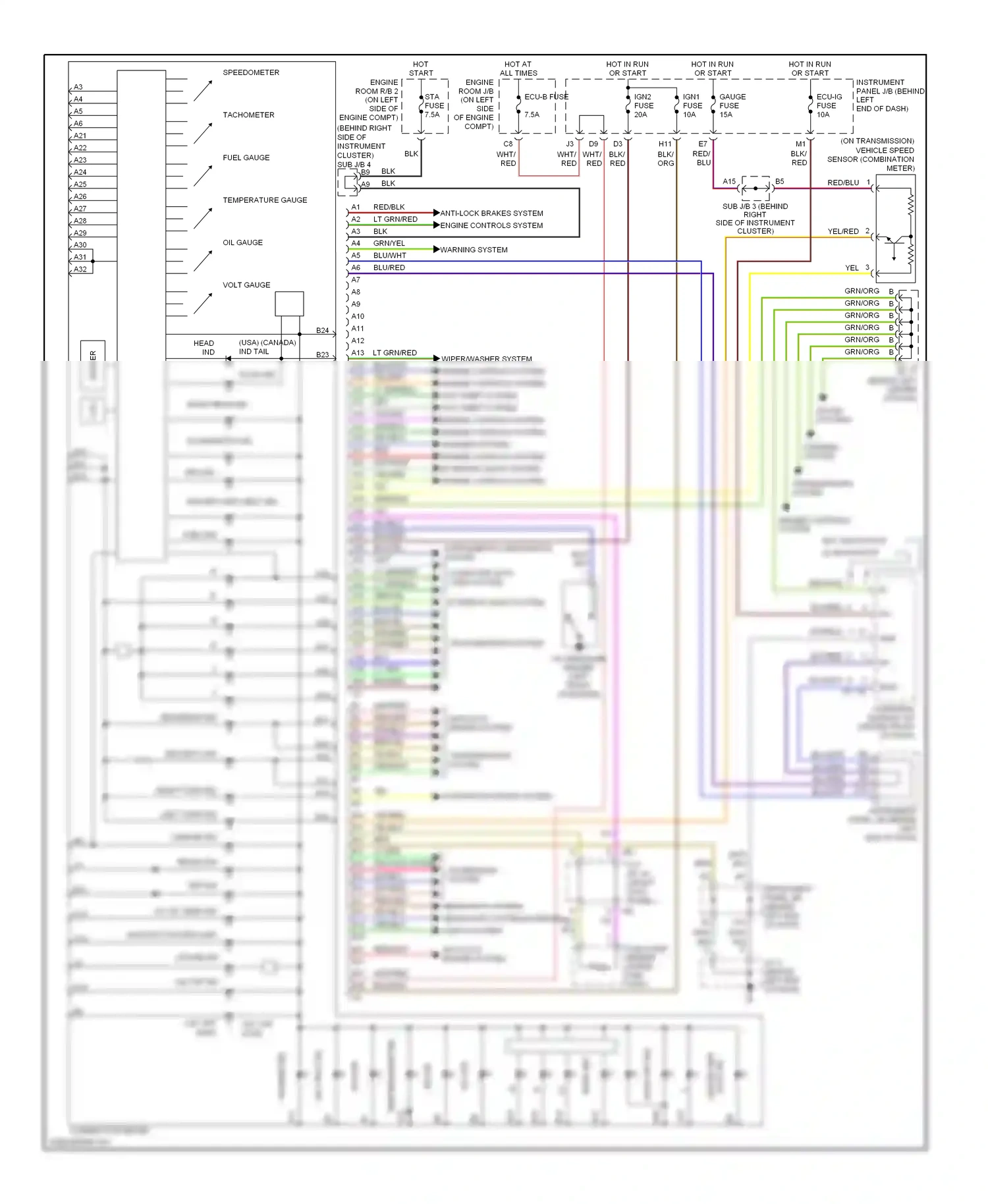 Toyota Sequoia I facelift (2004-2007) engine controls system wiring diagram  (3 of 5)
