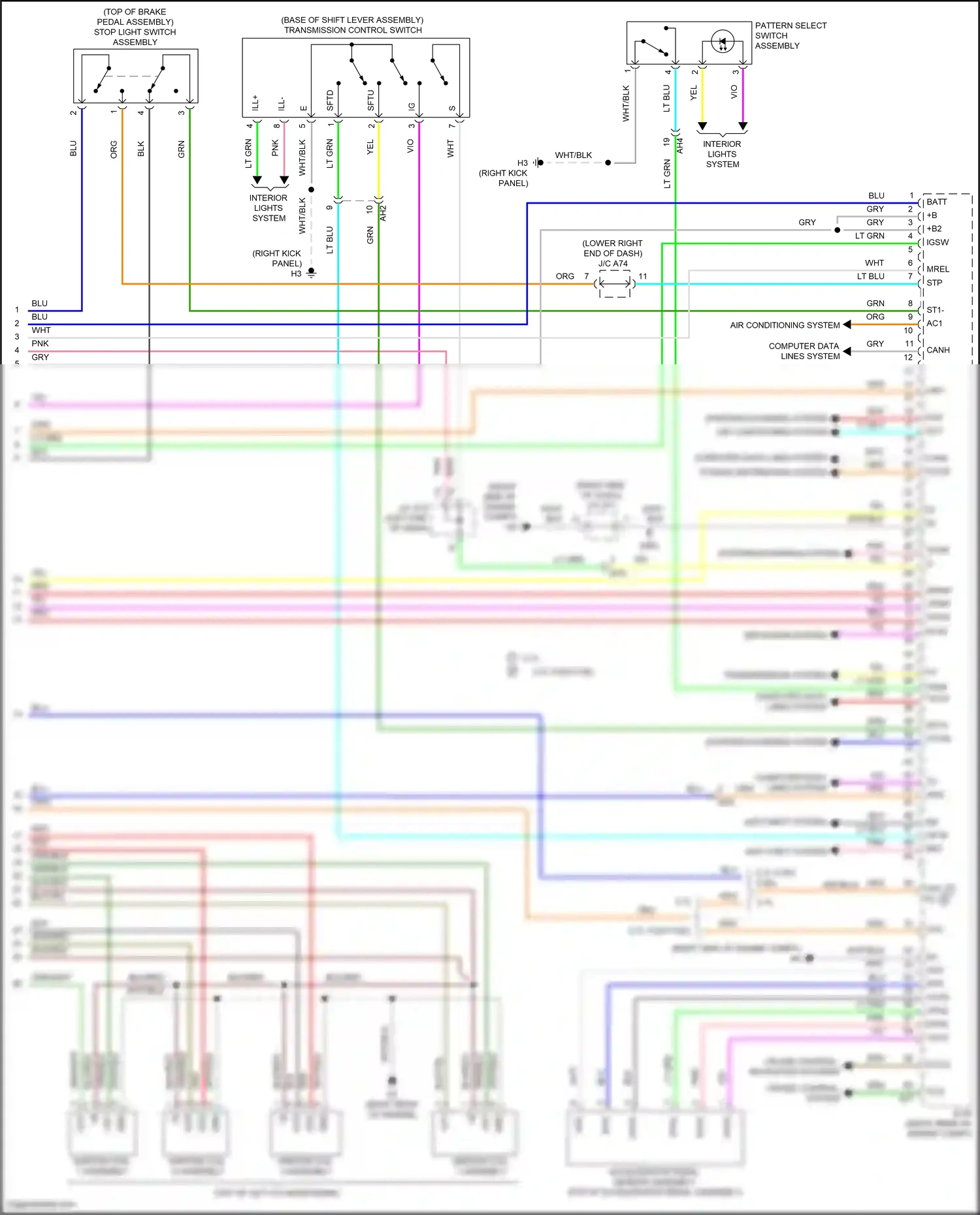 Toyota Sequoia II facelift (2017-2022) pattern select switch assembly wiring diagram  (4 of 4)
