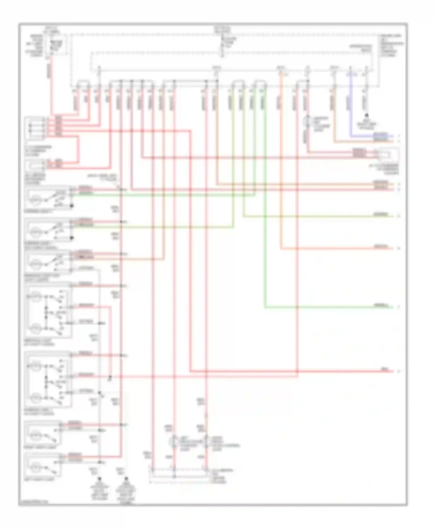 Sienna Toyota I (1997-2003): Courtesy lamps circuit, without door locks (1 of 2)