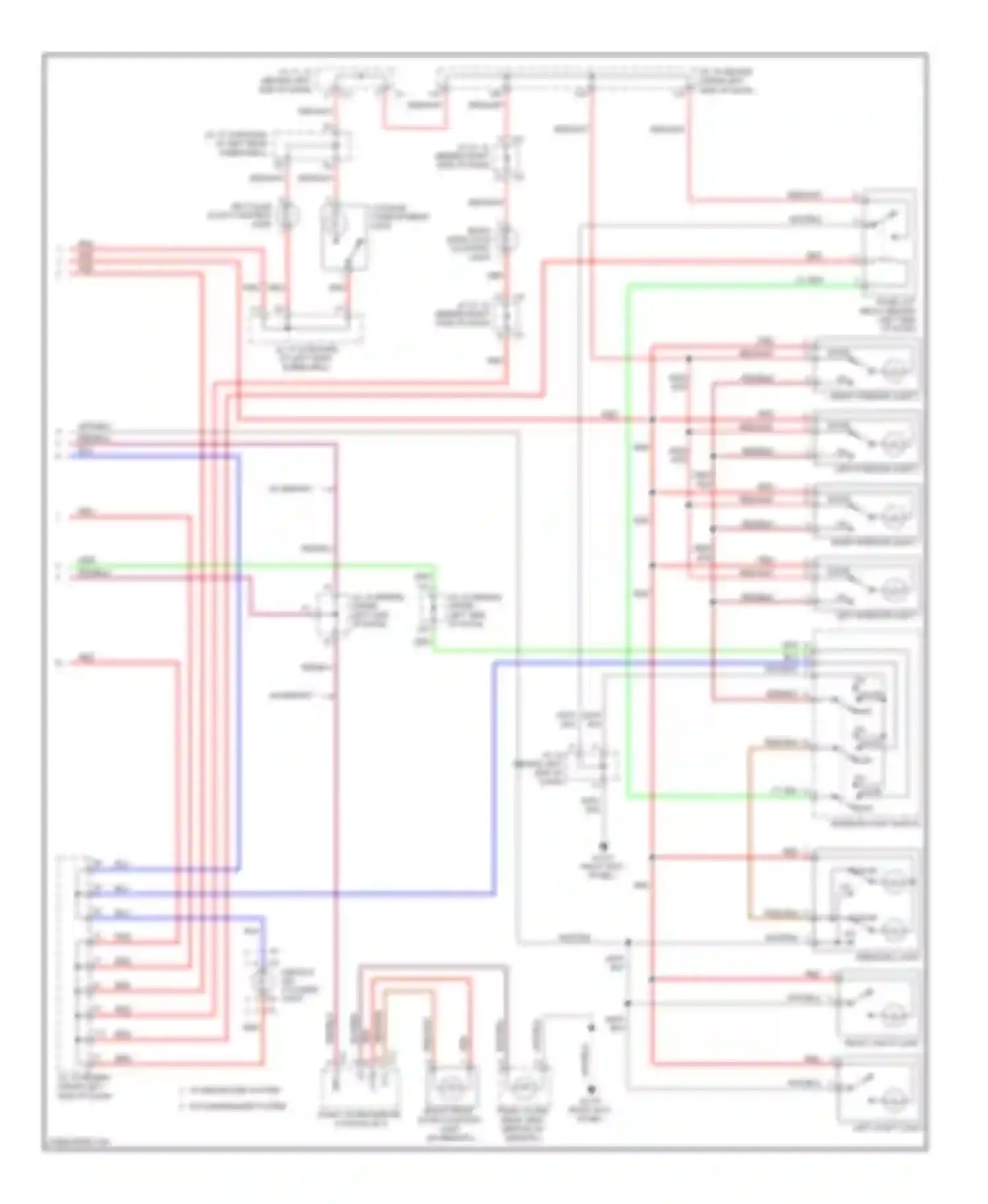 Sienna Toyota II facelift (2005-2010): Courtesy lamps circuit (2 of 2)