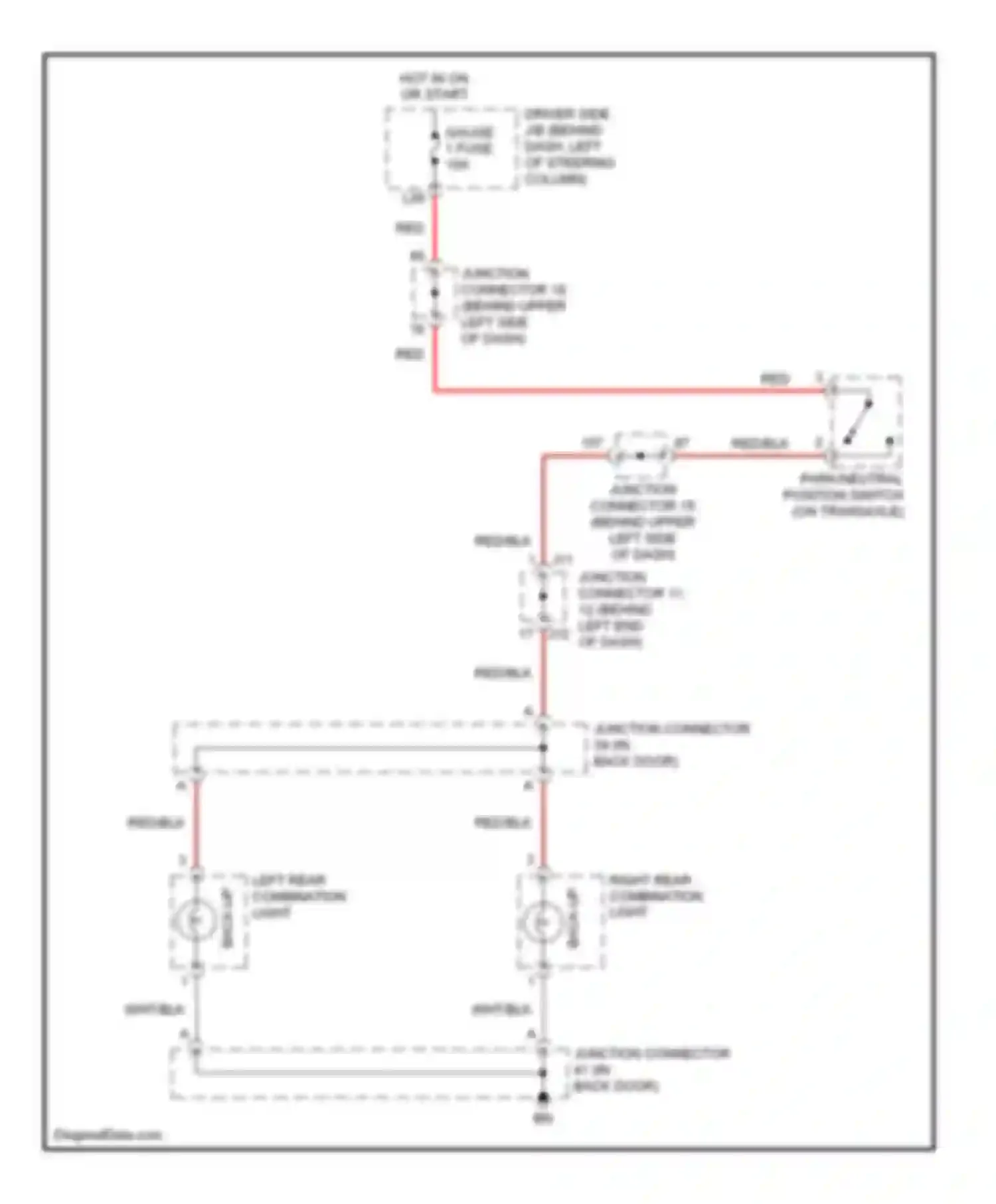 Sienna Toyota II (2003-2005): Back-up lamps circuit