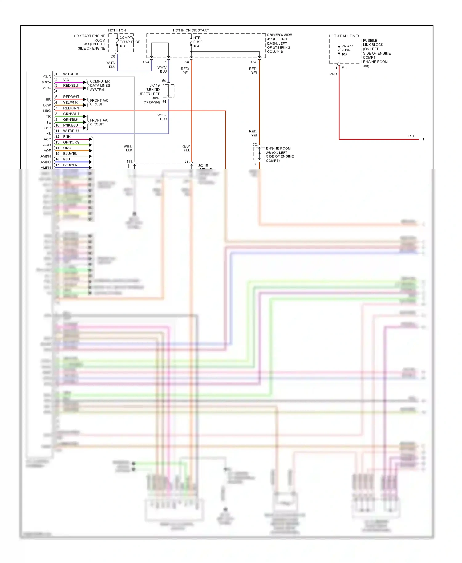 Toyota Sienna II (2003-2005) computer data lines system wiring diagram  (2 of 21)
