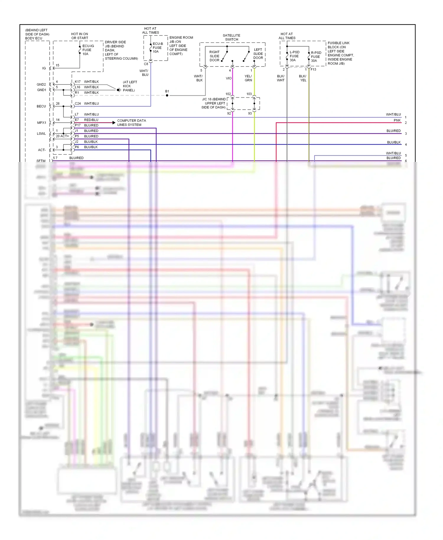 Toyota Sienna II (2003-2005) computer data lines system wiring diagram  (18 of 21)