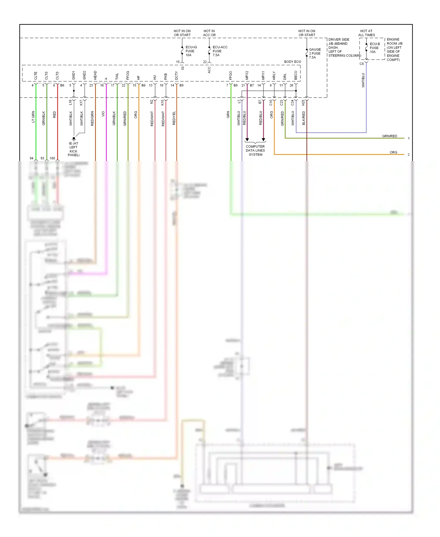 Toyota Sienna II (2003-2005) computer data lines system wiring diagram  (8 of 21)