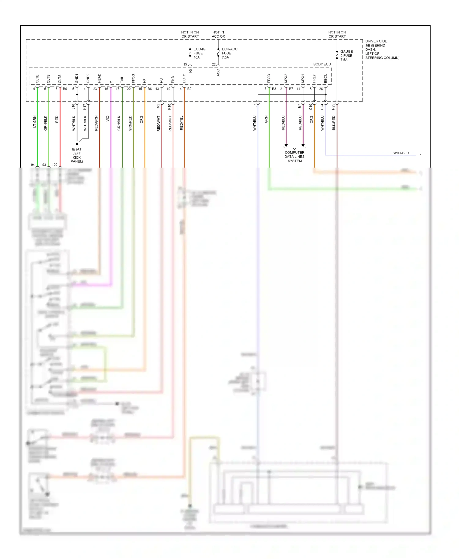 Toyota Sienna II (2003-2005) computer data lines system wiring diagram  (14 of 21)
