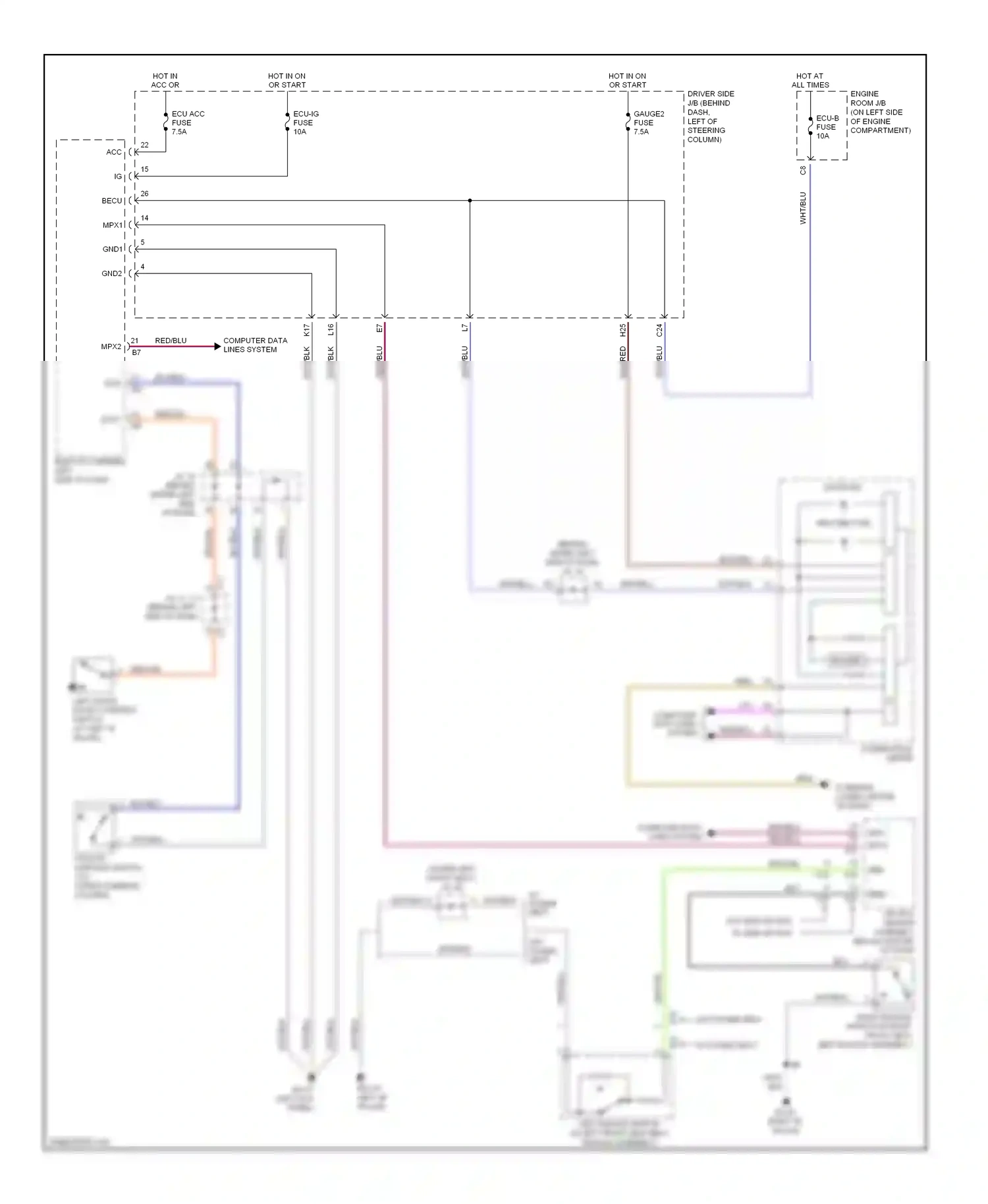 Toyota Sienna II (2003-2005) computer data lines system wiring diagram  (21 of 21)