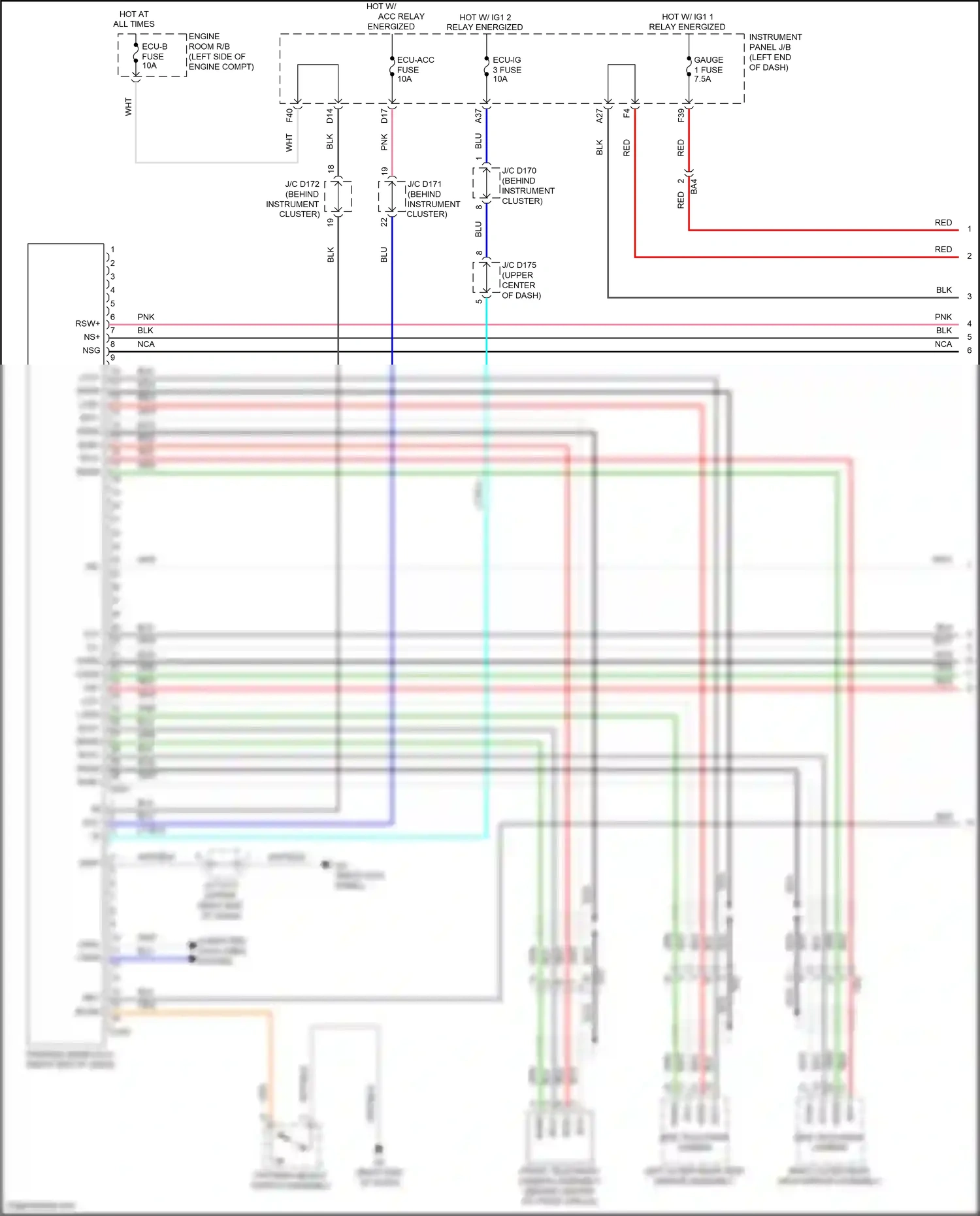Toyota Sienna III facelift 2 (2017-2020) pattern select switch assembly wiring diagram  (3 of 3)