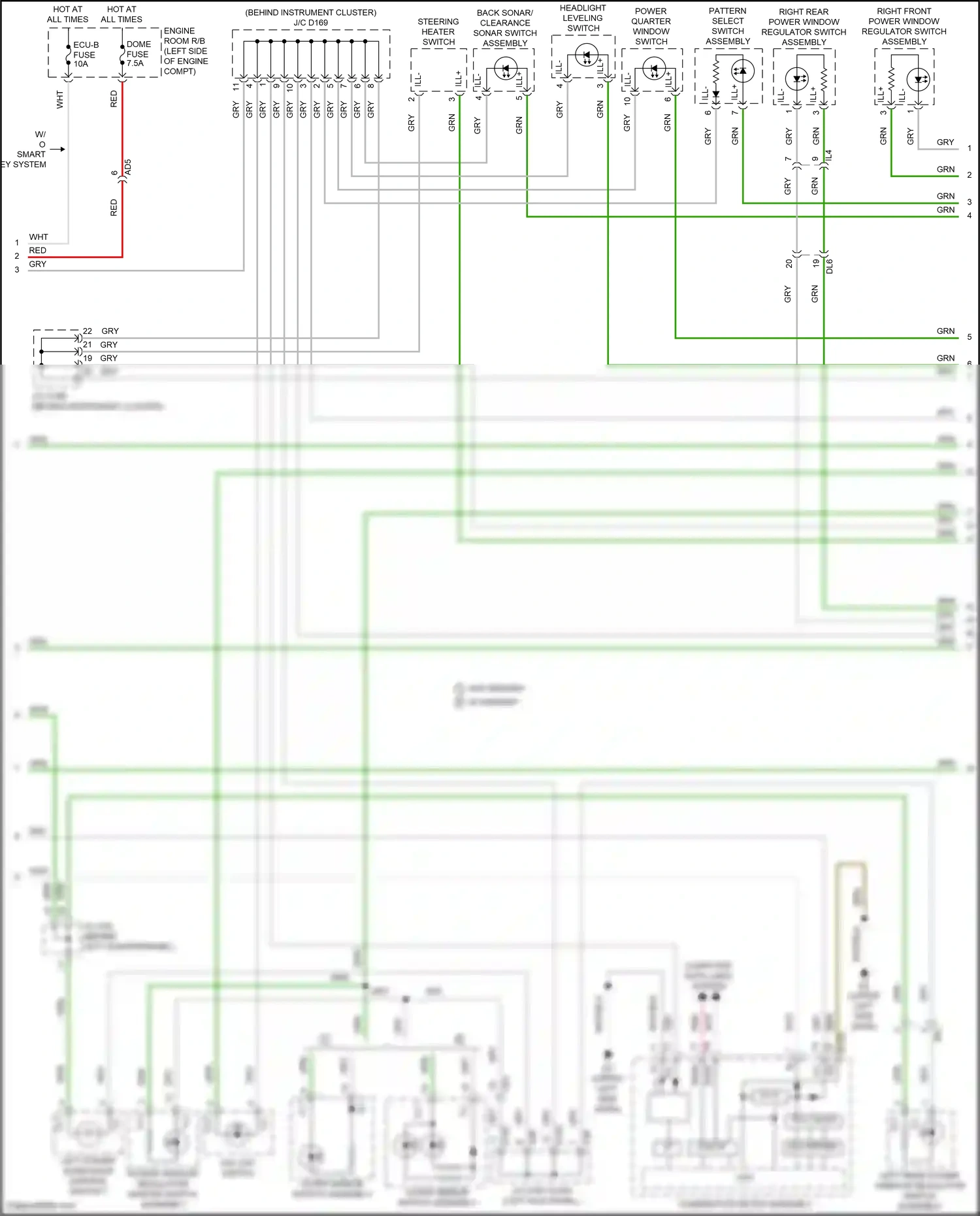 Toyota Sienna III facelift 2 (2017-2020) pattern select switch assembly wiring diagram  (2 of 3)