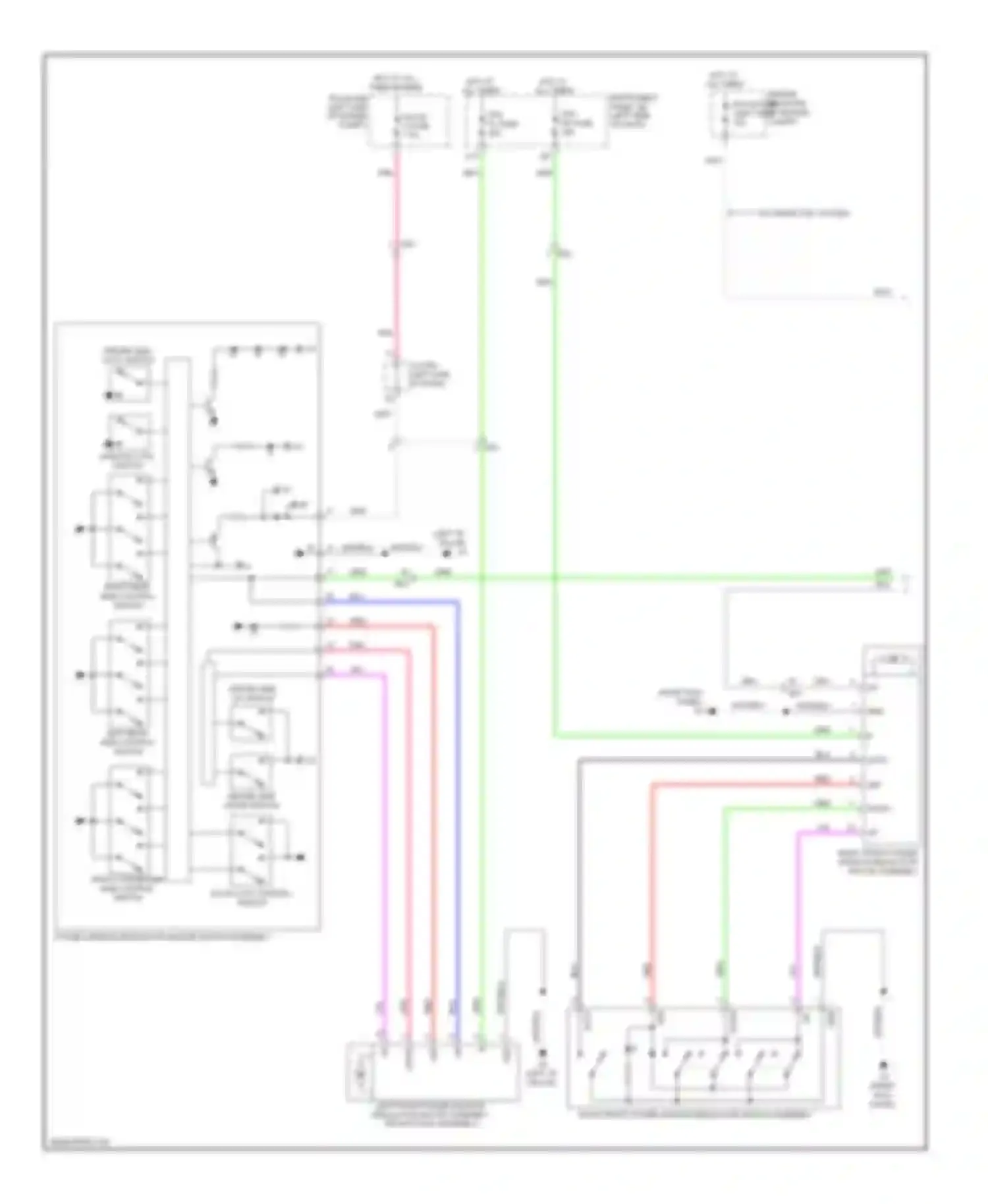 Sienna Toyota III (2010-2014): Power windows circuit (1 of 2)