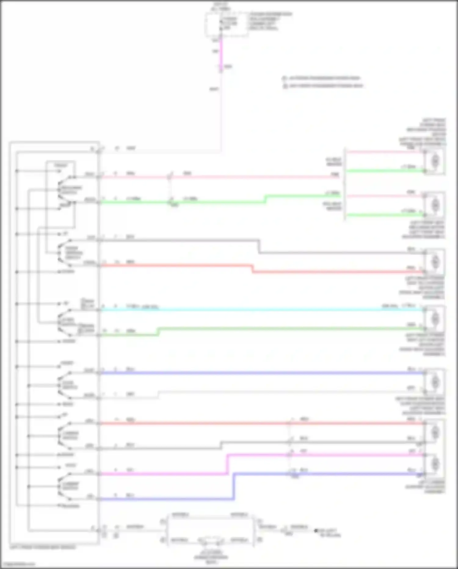 Sienna Toyota IV (2020-2024): Driver power seat circuit