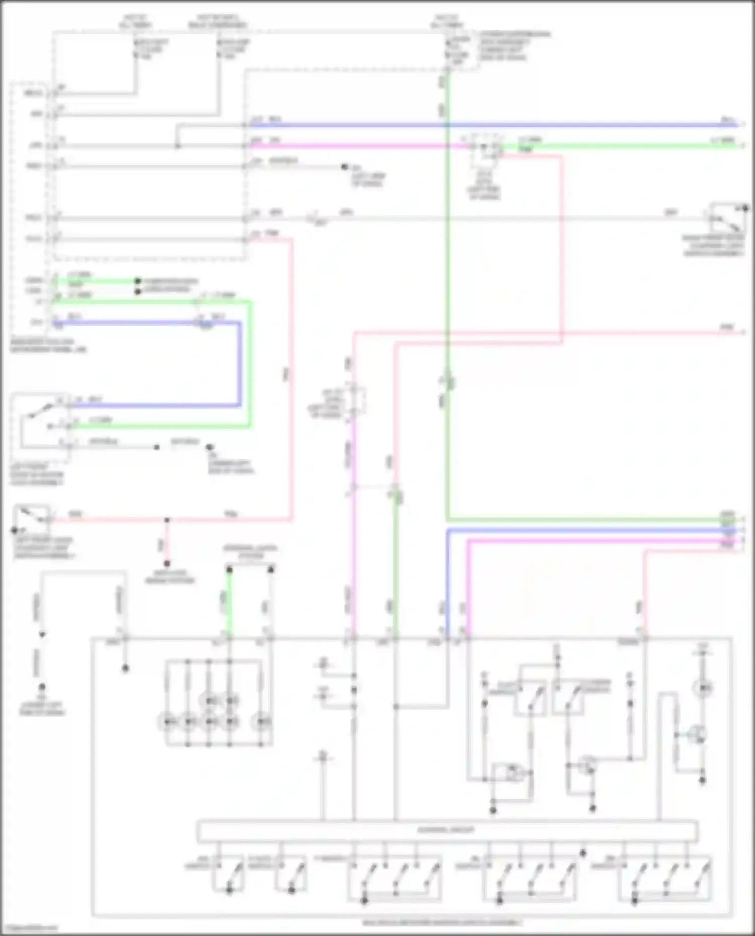Sienna Toyota IV (2020-2024): Power windows circuit (1 of 3)