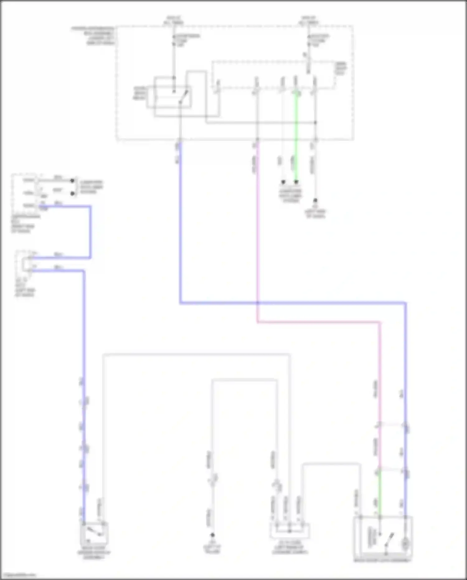 Sienna Toyota IV (2020-2024): Back door opener circuit, w/o power back door