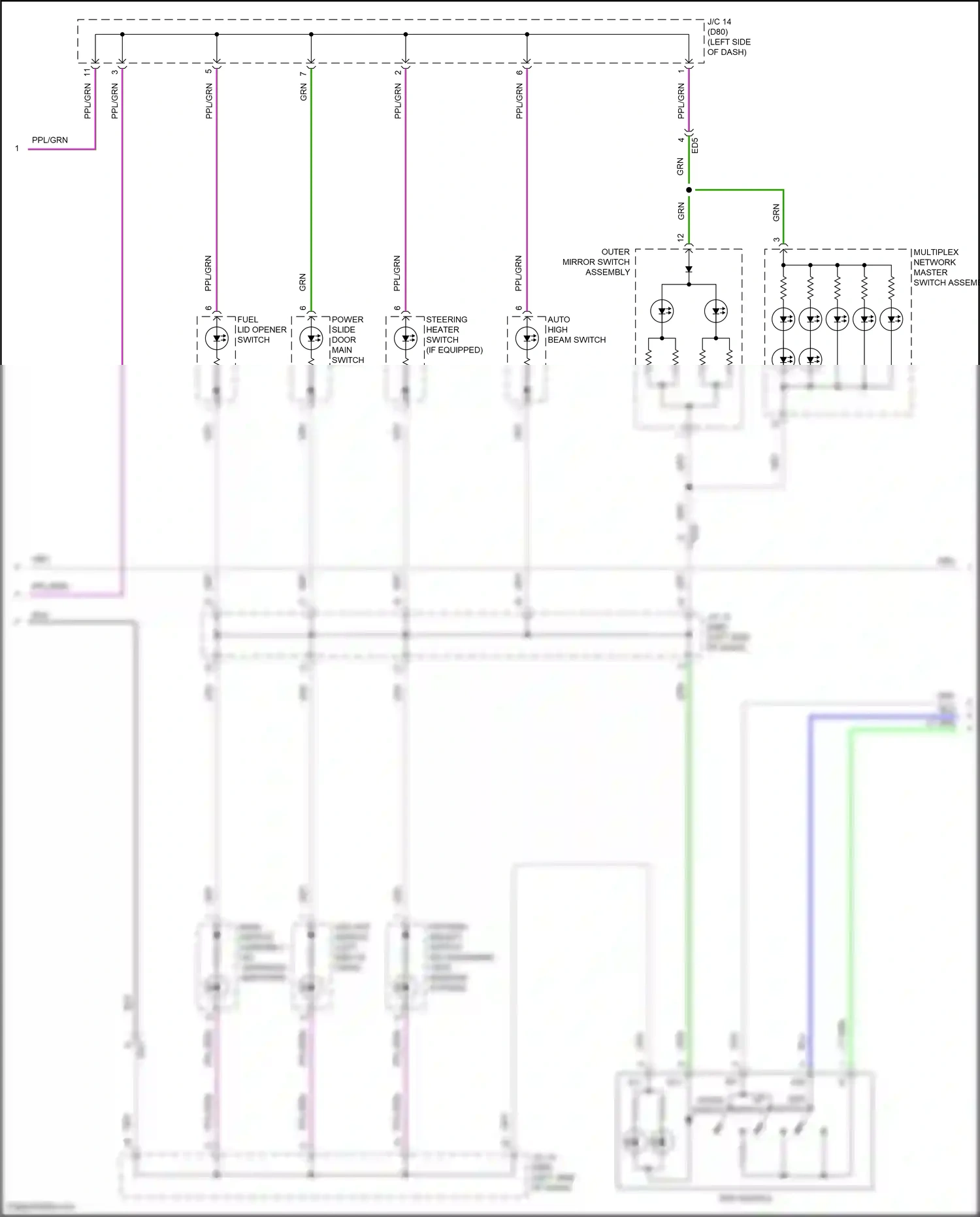 Toyota Sienna IV (2020-2024) pattern select switch wiring diagram  (2 of 3)