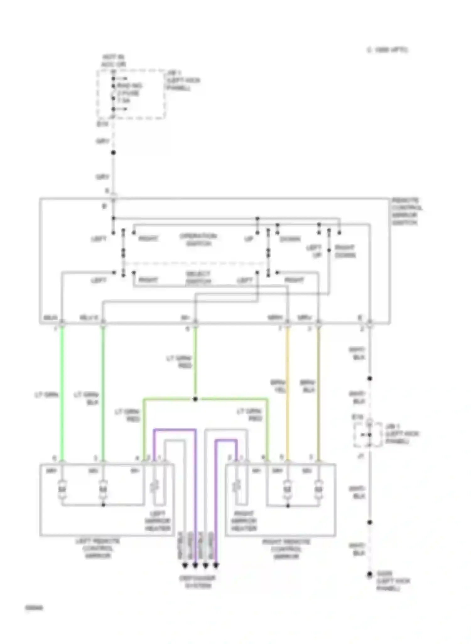 Supra Toyota A80 (1993-1996): Power mirror circuit