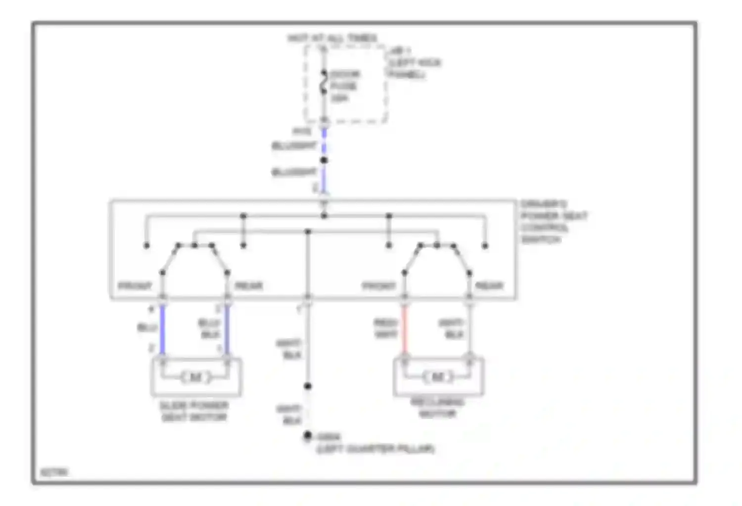 Supra Toyota A80 (1993-1996): Power seat circuit