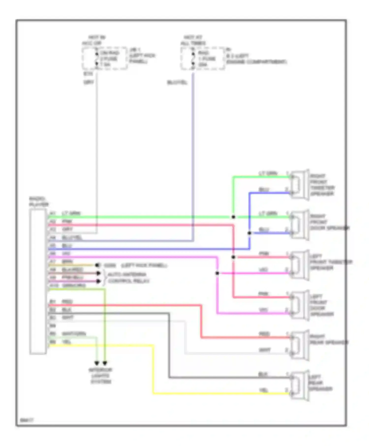 Supra Toyota A80 (1993-1996): Radio circuits, without amplifier