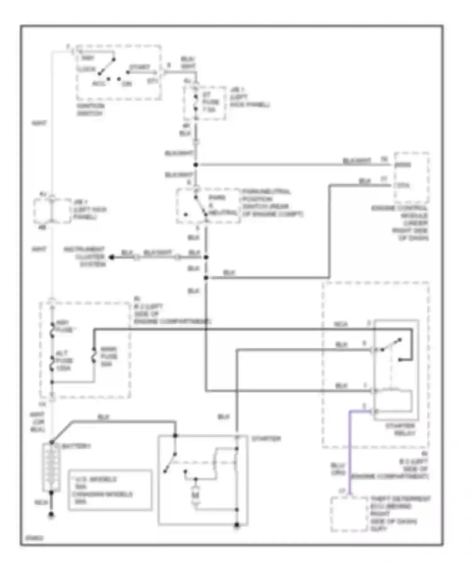Supra Toyota A80 (1993-1996): Starting circuit, a/t