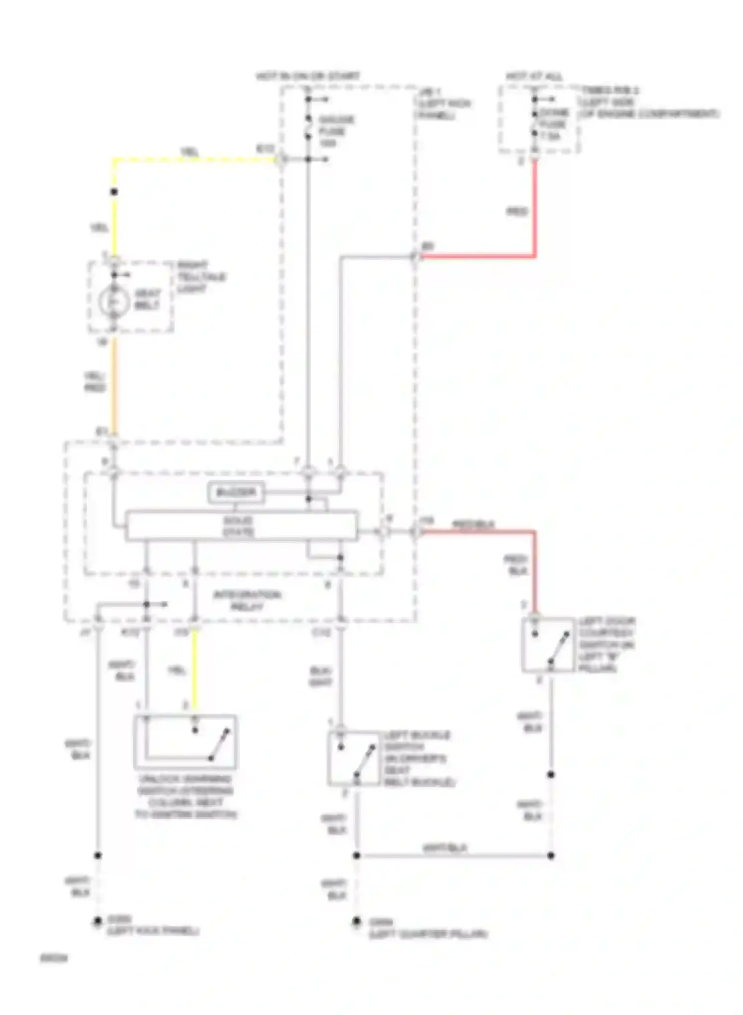 Supra Toyota A80 (1993-1996): Warning system circuits
