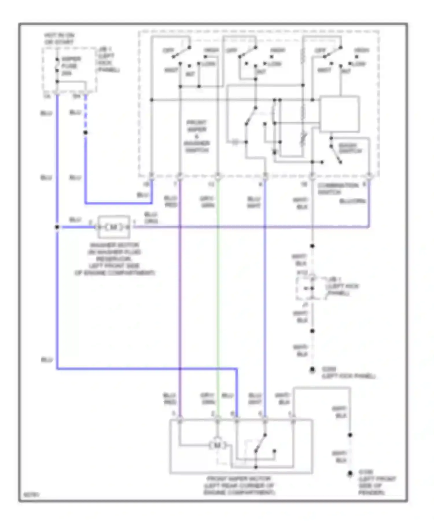 Supra Toyota A80 (1993-1996): Front wiper/washer circuit (2 of 1)