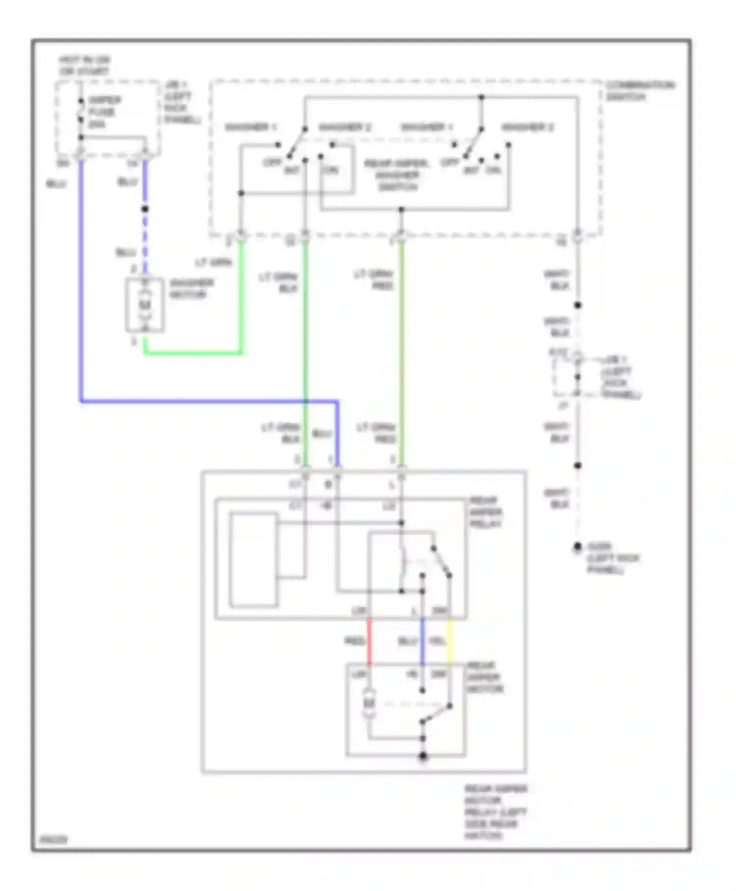 Supra Toyota A80 (1993-1996): Rear wiper/washer circuit