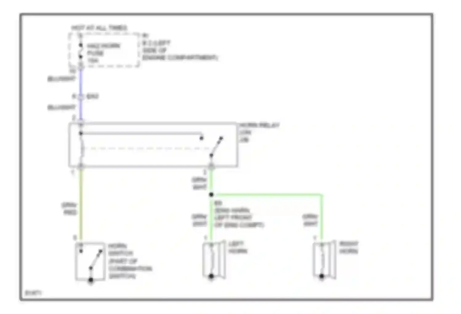 T100 Toyota I (1992-1998): Horn circuit
