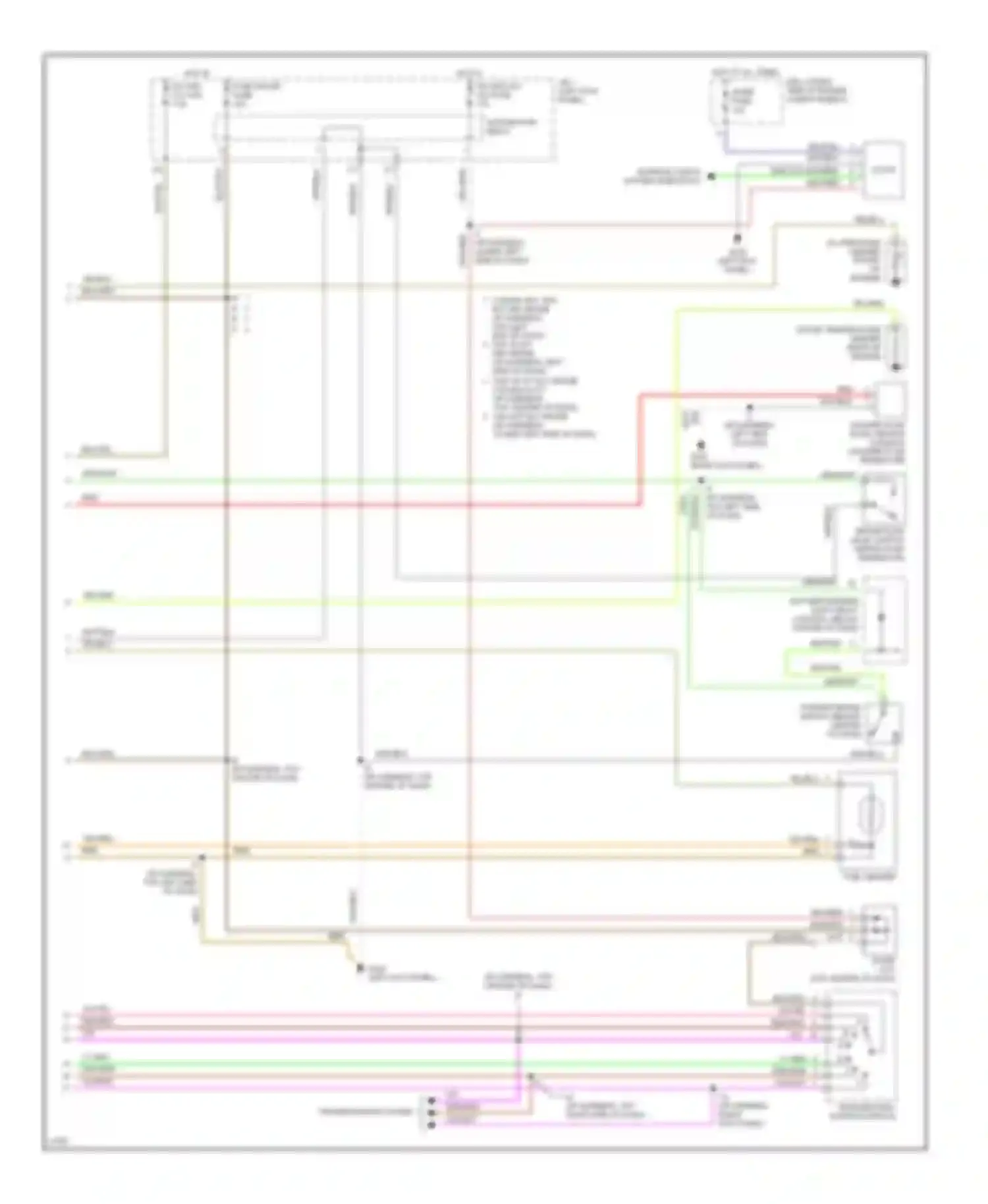 T100 Toyota I (1992-1998): Instrument cluster circuit, without tach (2 of 2)