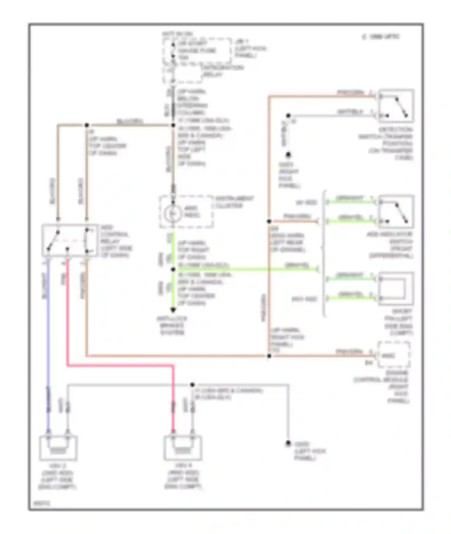 T100 Toyota I (1992-1998): Transfer case circuit, m/t