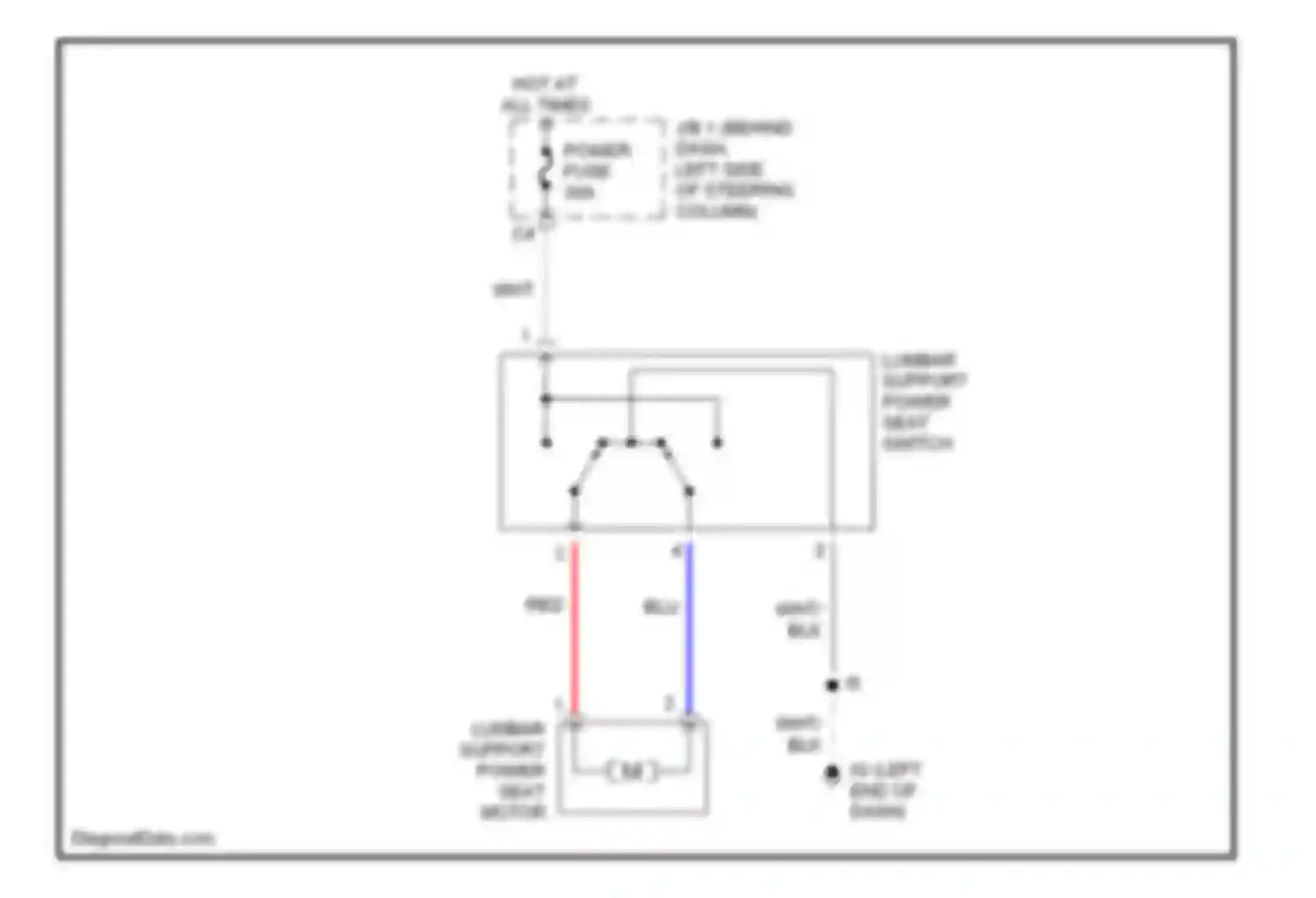Tacoma Toyota I facelift (2000-2004): Power seat circuits