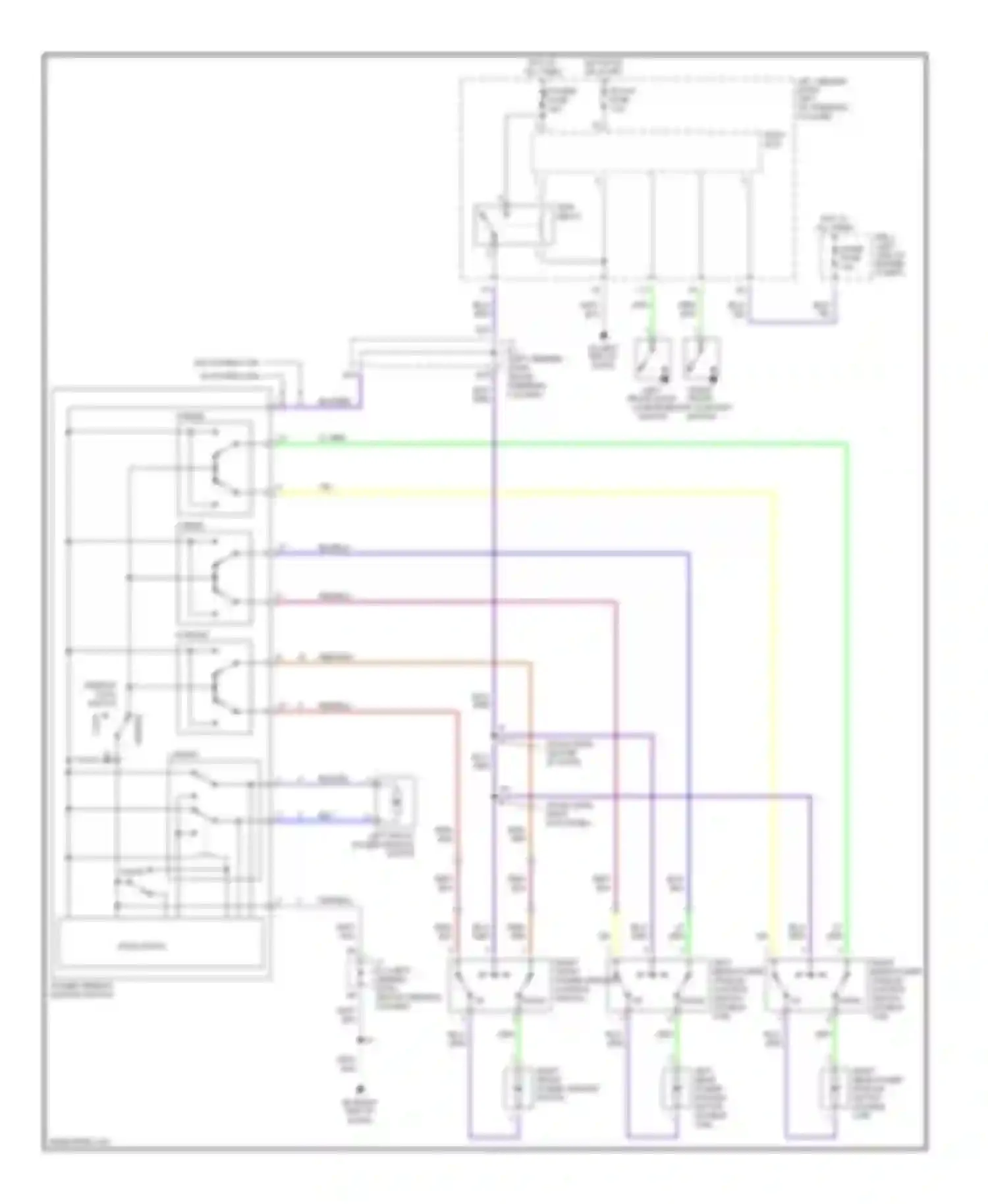 Tacoma Toyota I facelift (2000-2004): Power window circuit