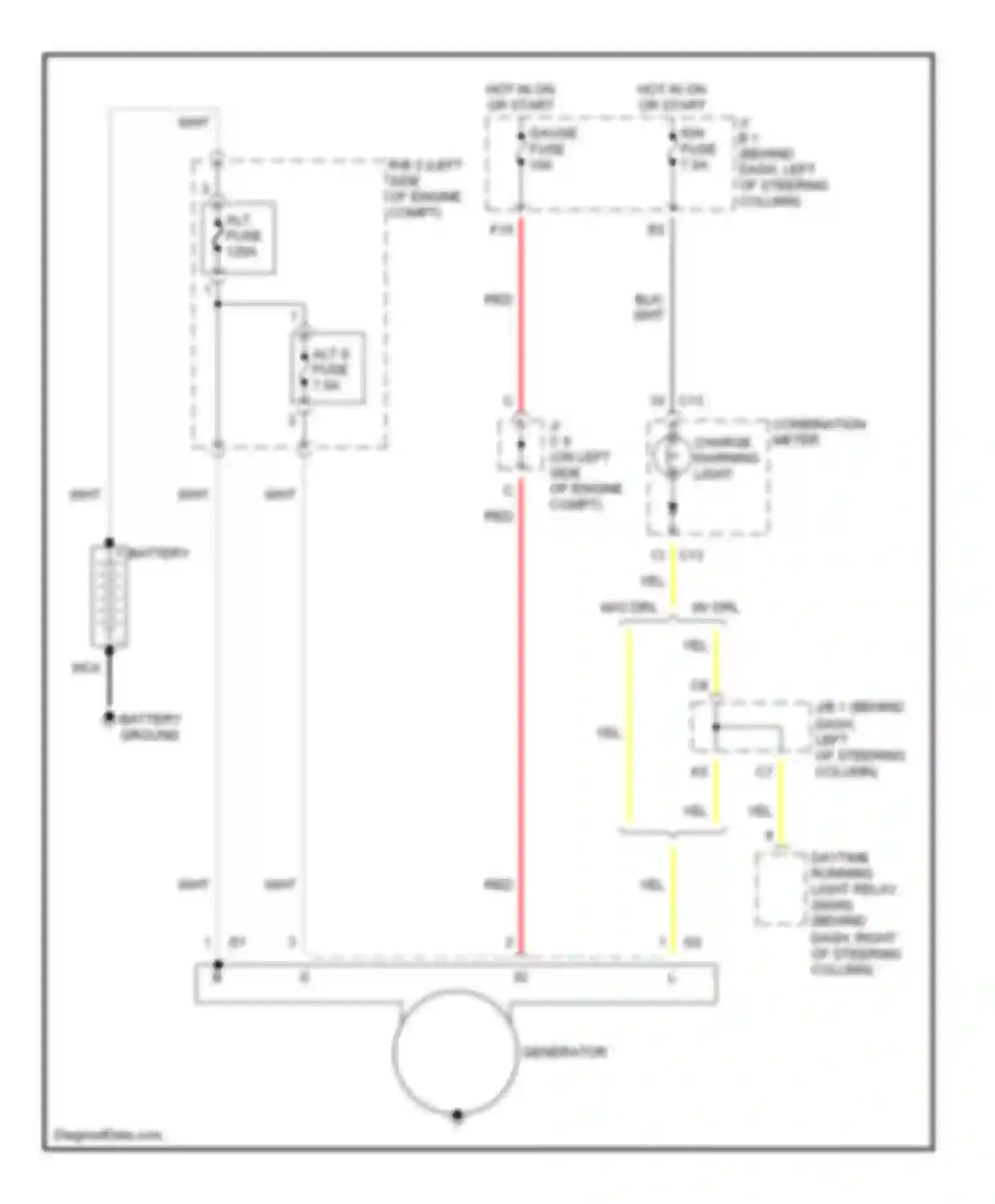 Tacoma Toyota I facelift (2000-2004): Charging circuit