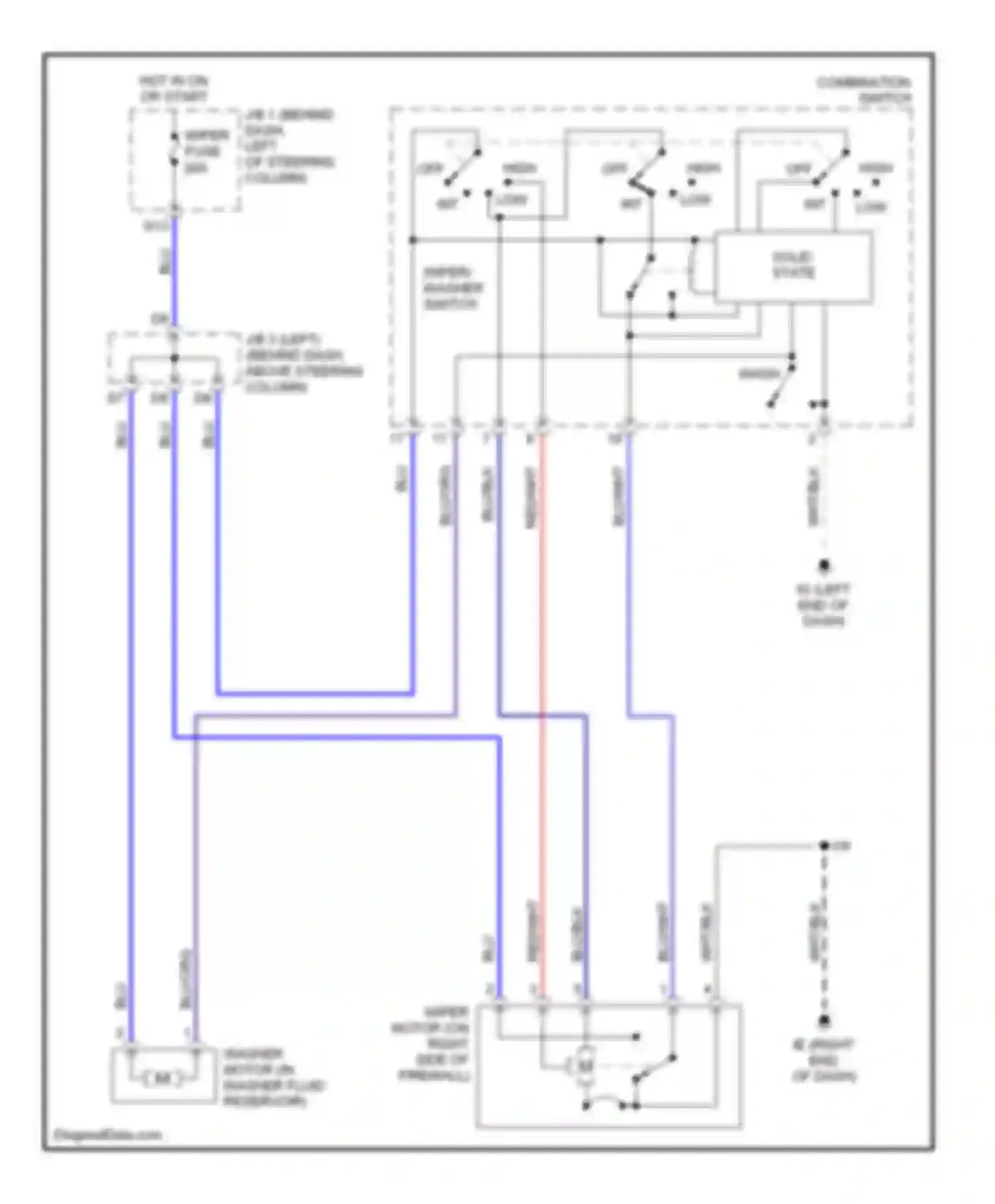 Tacoma Toyota I facelift (2000-2004): Interval wiper/washer circuit