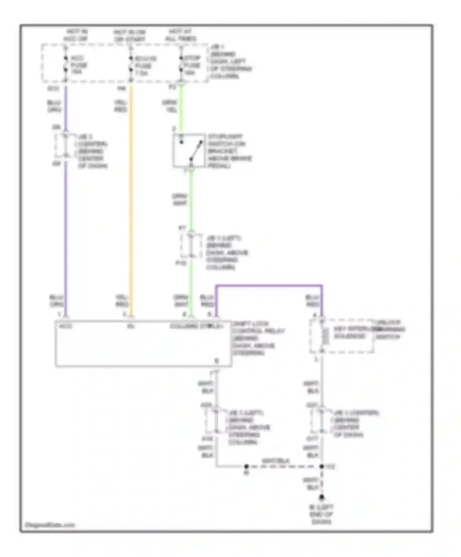 Wiring diagram hot in on or start for Toyota Tacoma I facelift (2000-2004) (18 of 37)