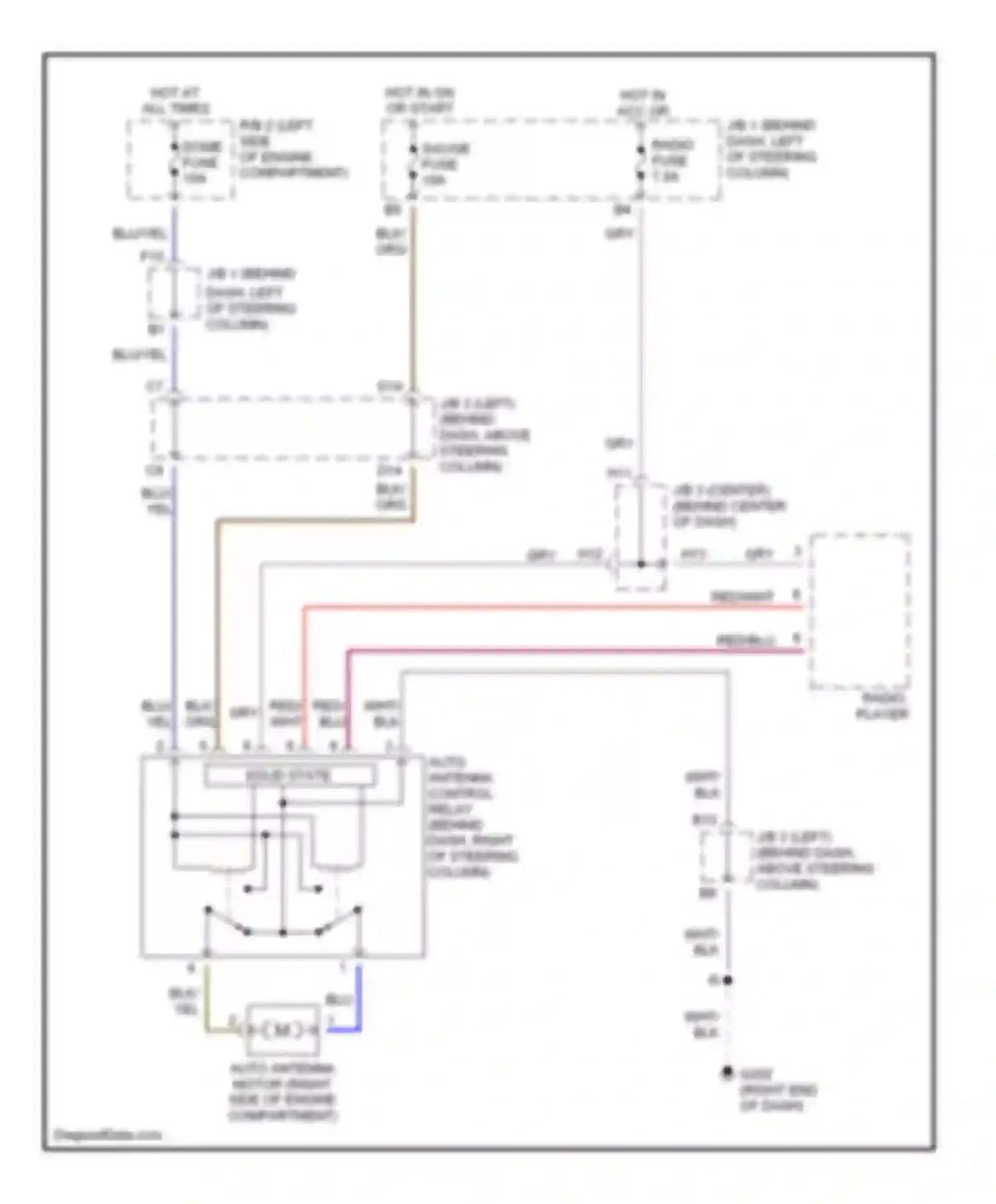 Tacoma Toyota I (1995-2000): Power antenna circuit