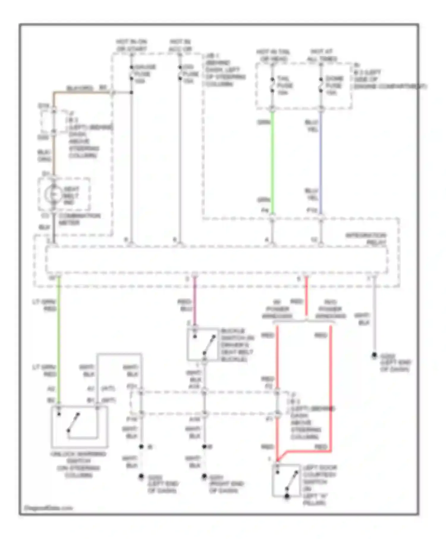 Tacoma Toyota I (1995-2000): Warning system circuits