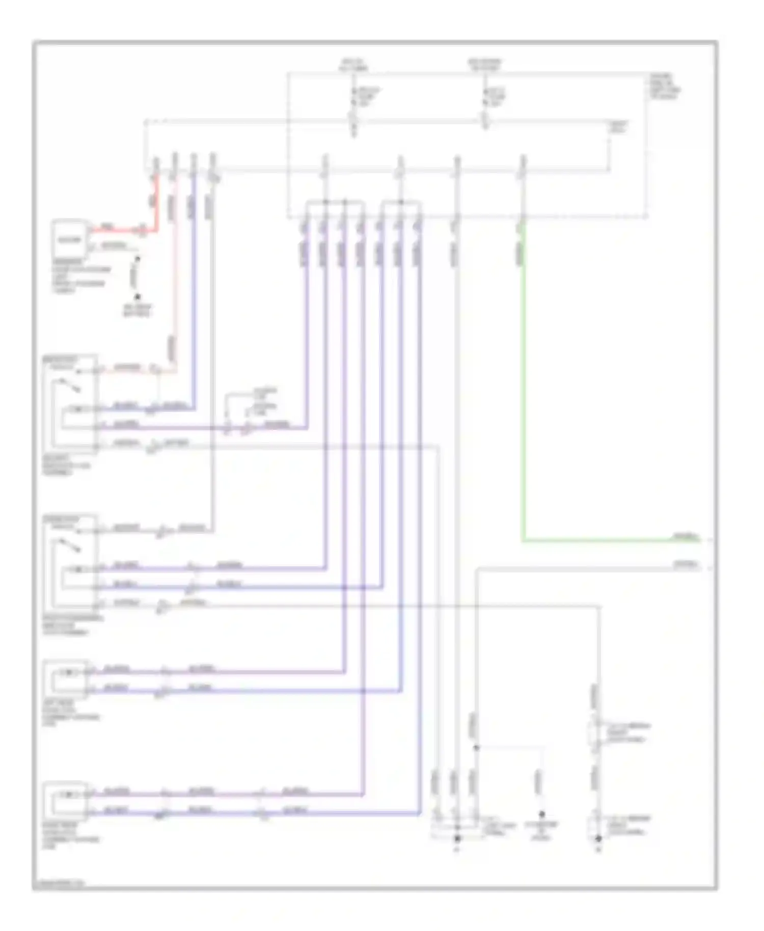 Tacoma Toyota II facelift (2011-2015): Power door locks circuit, with keyless entry (1 of 2)