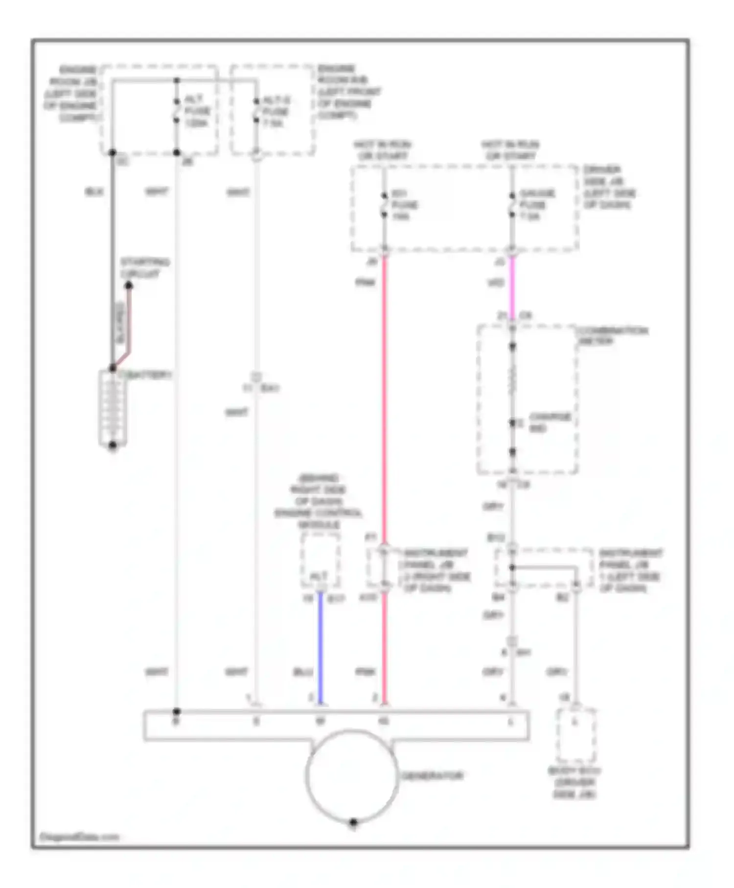 Tacoma Toyota II facelift (2011-2015): 2.7l, charging circuit