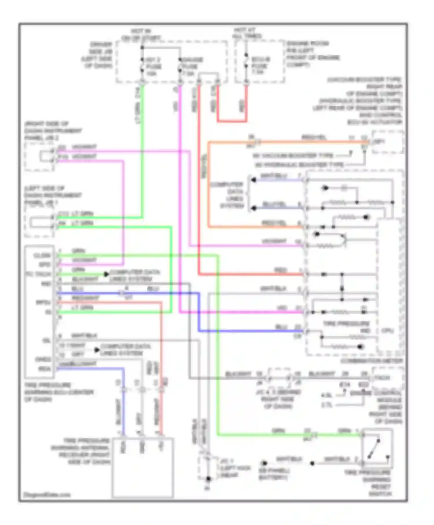 Tacoma Toyota II facelift (2011-2015): Tire pressure monitoring circuit