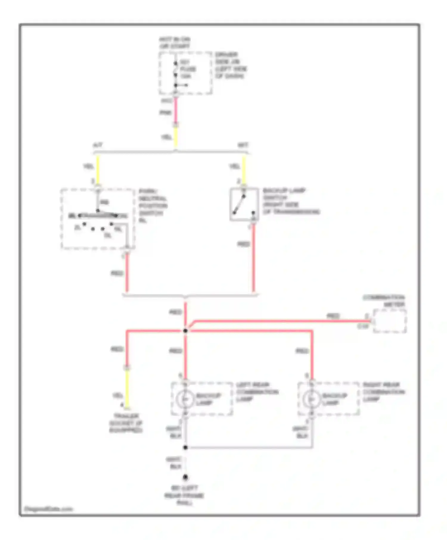 Tacoma Toyota II (2004-2011): Backup lamps circuit